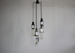 Gaetano Missaglia Ceiling Lamp with Lampshades in Lucite Plexiglass 1970s Italy