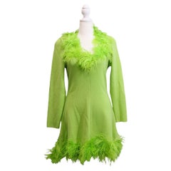 Robe bordée de plumes Gaetano Navarra, taille IT 42