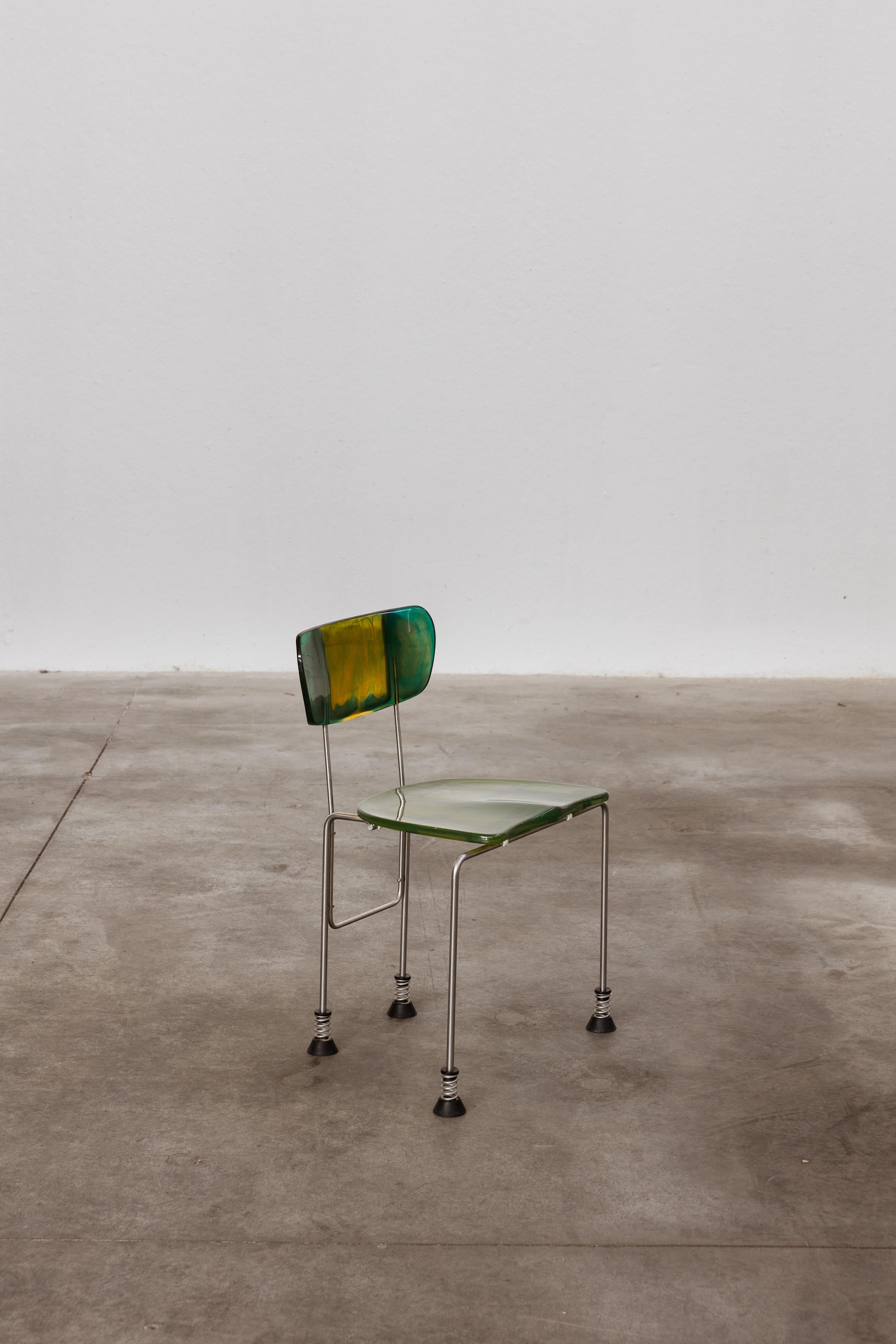 Gaetano Pesce “543 Broadway” chair for Bernini, epoxy resin, stainless steel, gum, 1993

The eclecticism and genius of Gaetano Pesce are explicitly visible in his iconic 