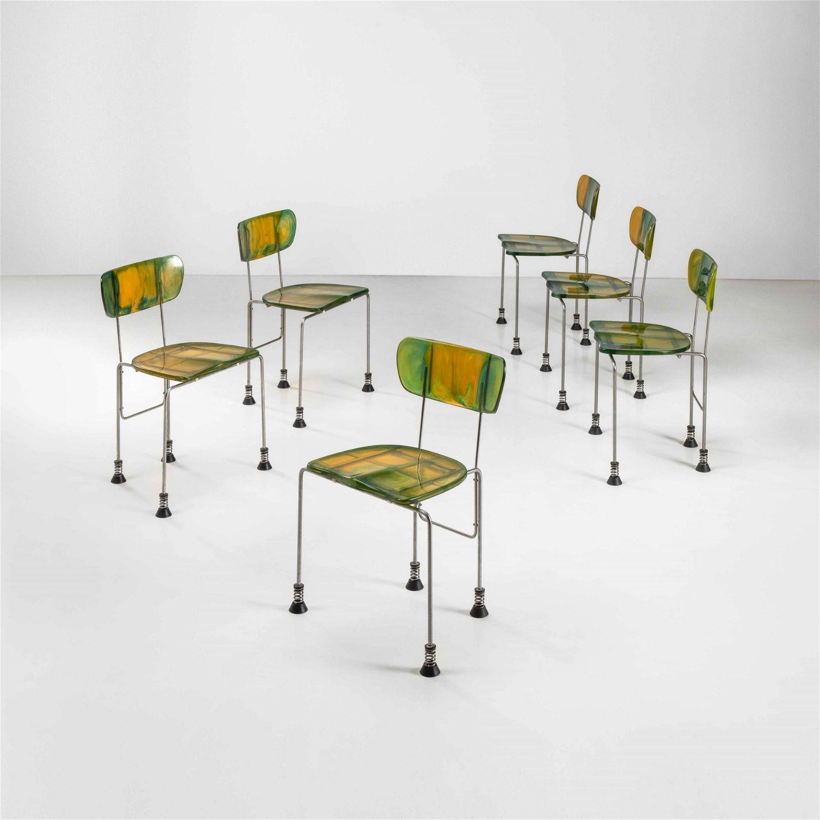 Gaetano Pesce '543 Broadway' Chairs (Set Of Six) In Excellent Condition For Sale In London, England