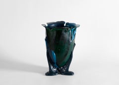 Gaetano Pesce, Amazonia L, Vaso in resina blu flessibile, Italia, 2013