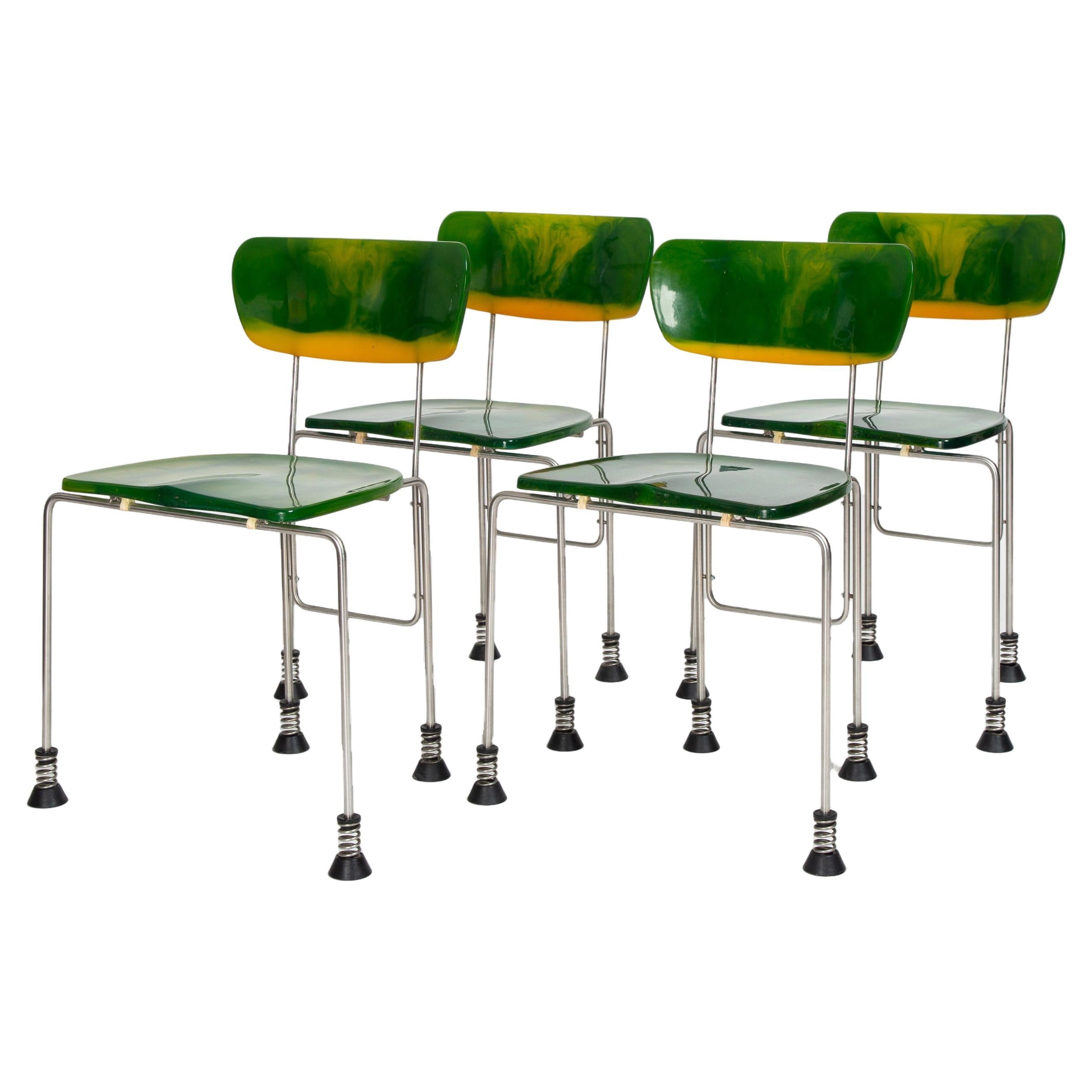 Gaetano Pesce Broadway Chairs 543 Made in Italy by Bernini 1993 Green For Sale