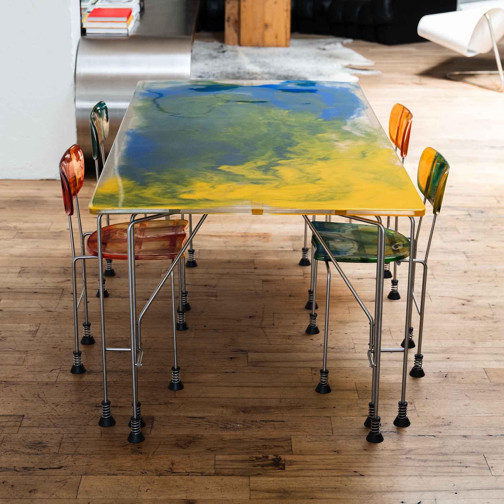 Post-Modern Gaetano Pesce Broadway Dining Set, Bernini 1993, cast resin