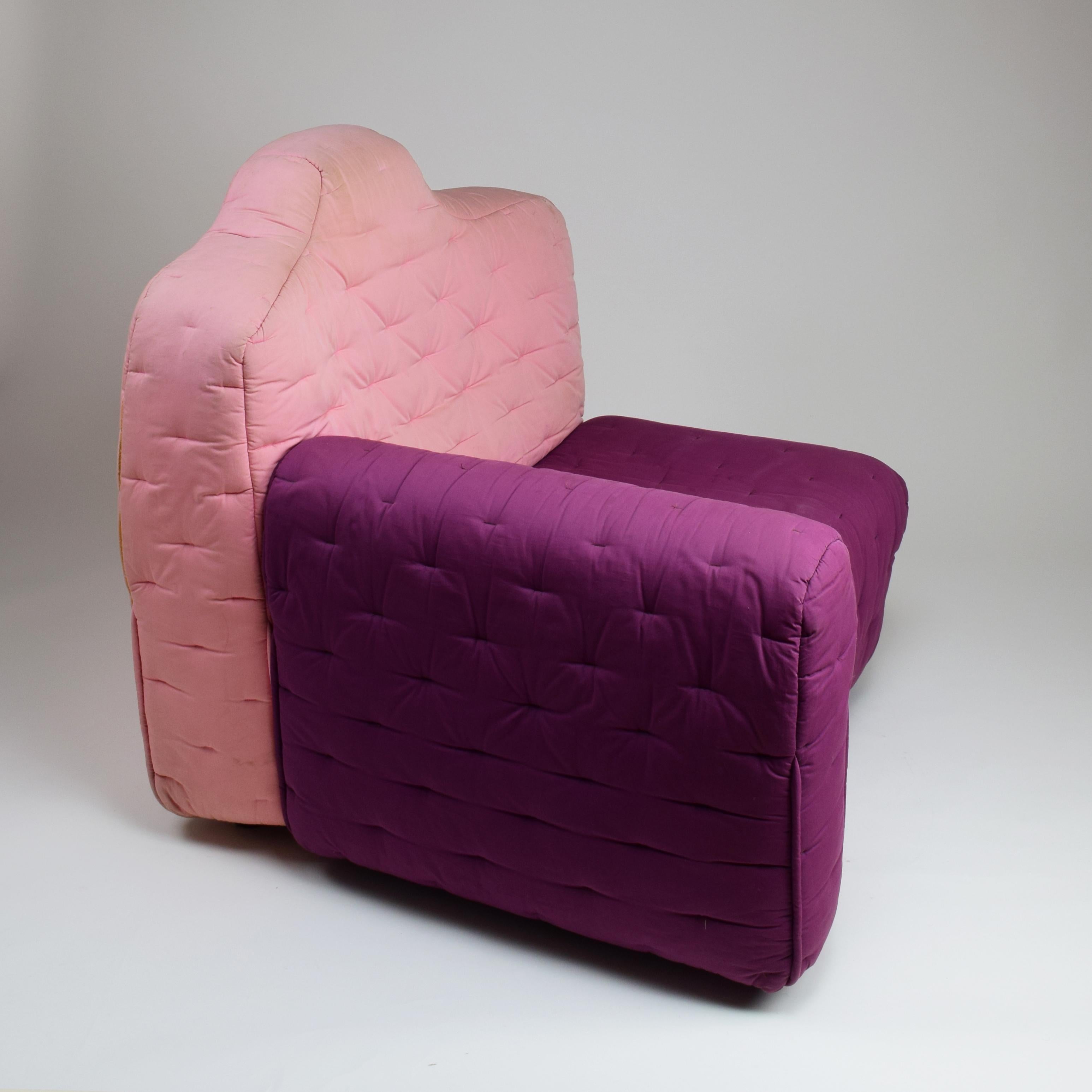 Gaetano Pesce, 'Cannaregio' Armchair, Cassina Italy 1987, Large Pink and Purple For Sale 5