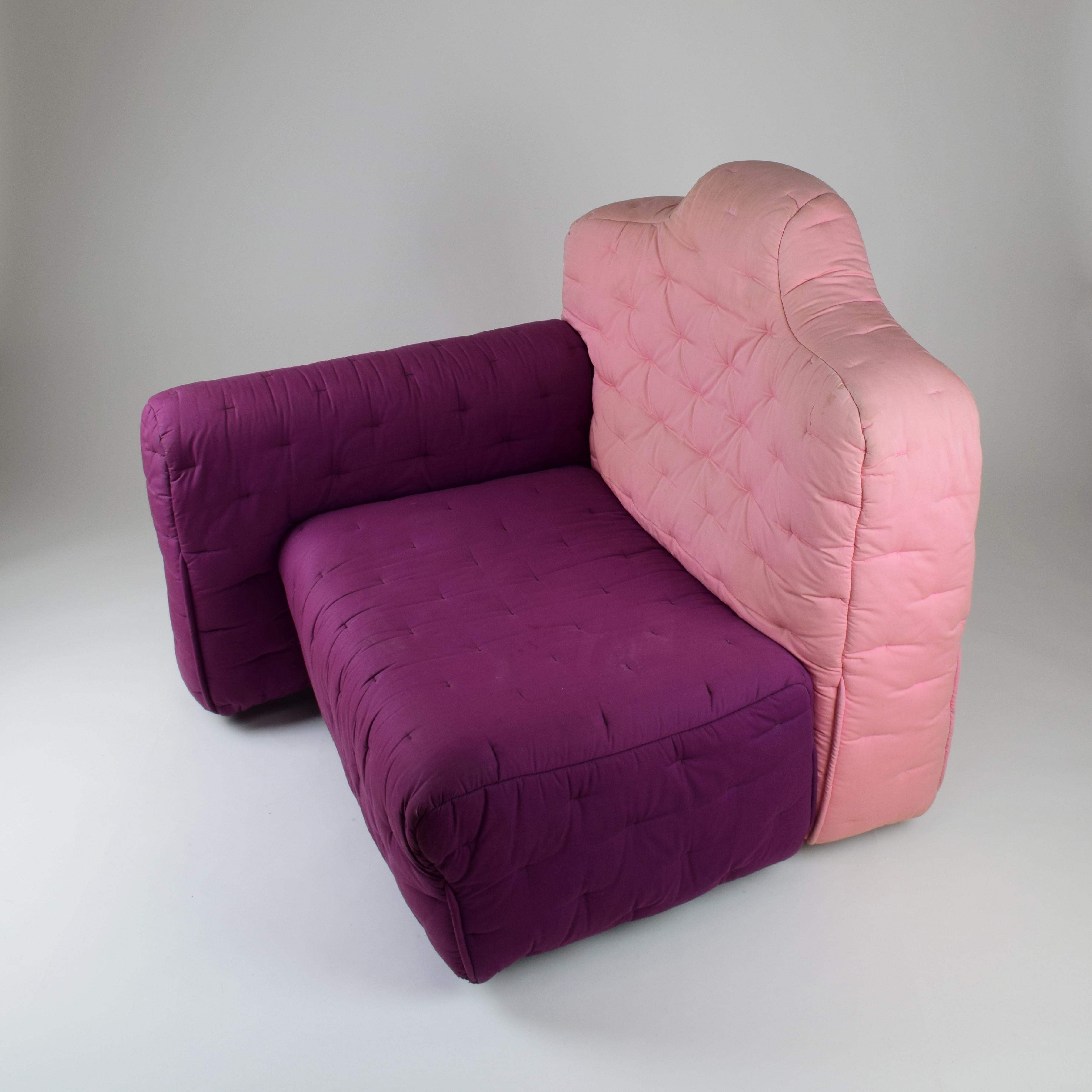 Gaetano Pesce, 'Cannaregio' Armchair, Cassina Italy 1987, Large Pink and Purple For Sale 11