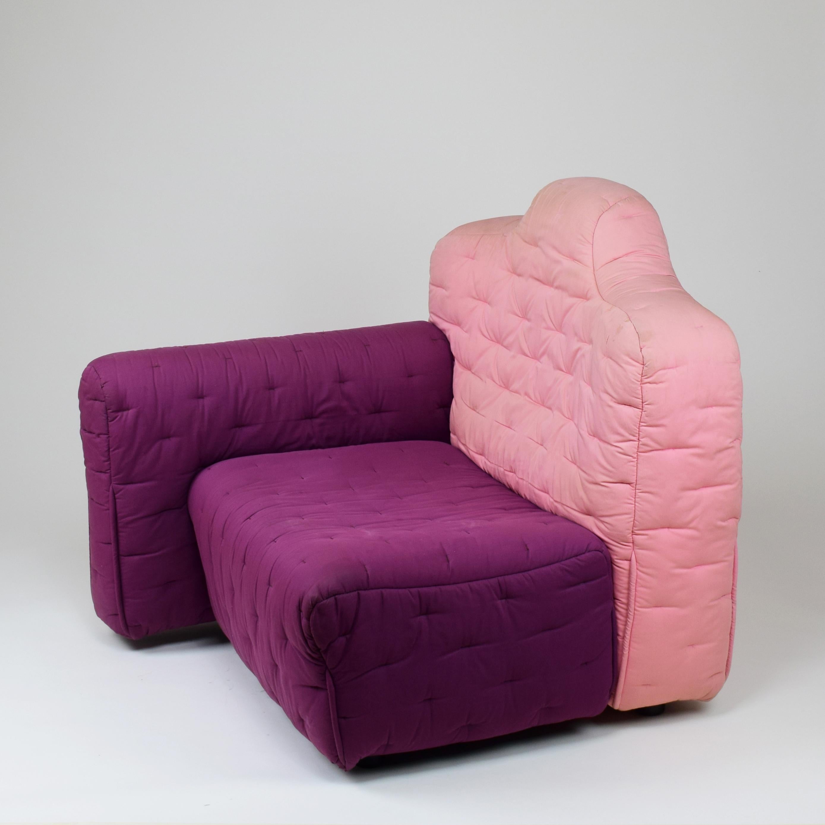 Post-Modern Gaetano Pesce, 'Cannaregio' Armchair, Cassina Italy 1987, Large Pink and Purple For Sale