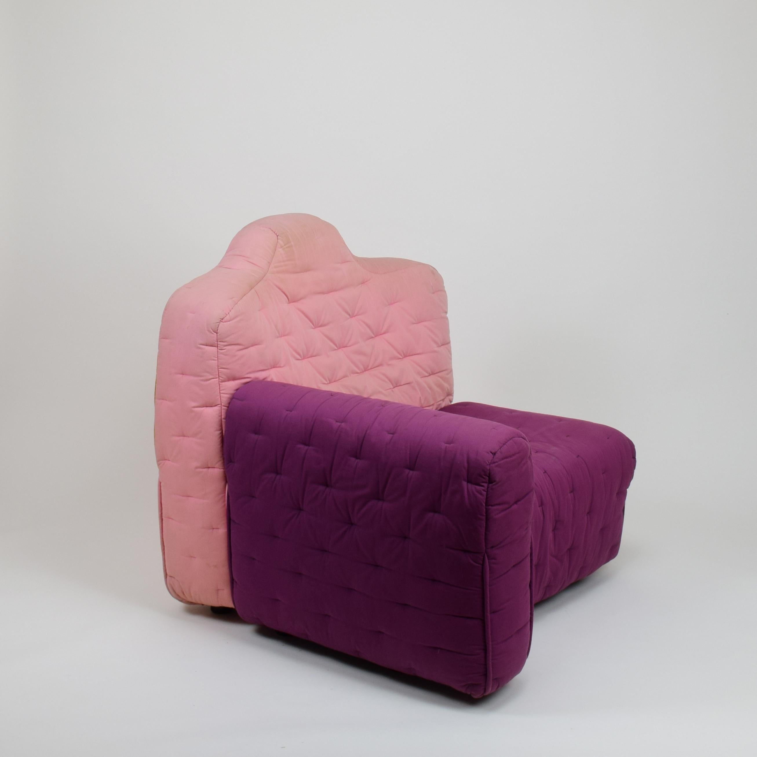 Late 20th Century Gaetano Pesce, 'Cannaregio' Armchair, Cassina Italy 1987, Large Pink and Purple For Sale