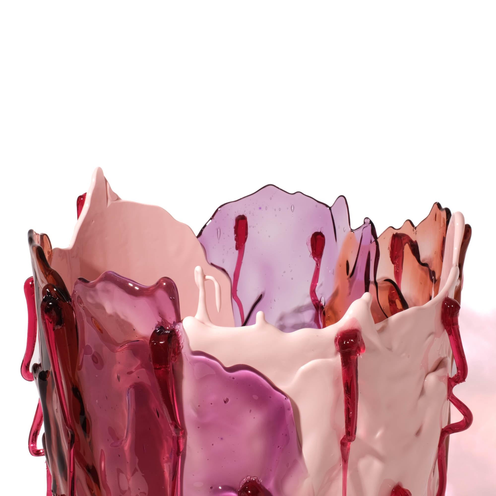 Modern Gaetano Pesce Clear Special Vase XL Resin Fuchsia Pink Lilac For Sale