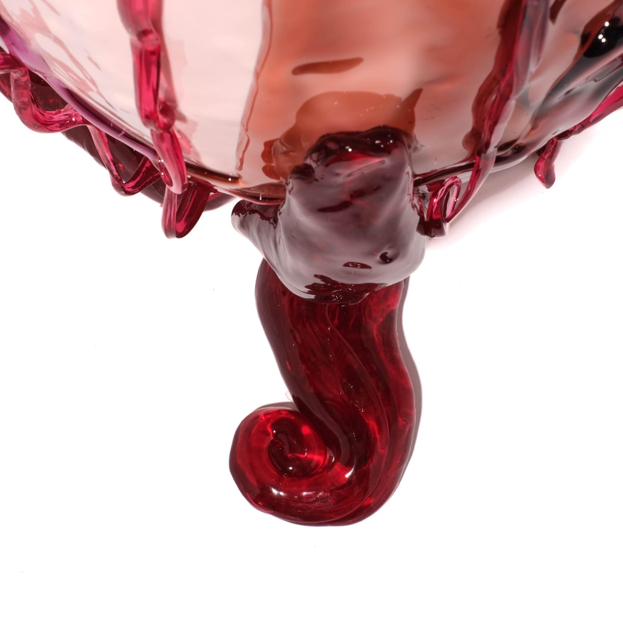 Contemporary Gaetano Pesce Clear Special Vase XL Resin Fuchsia Pink Lilac For Sale