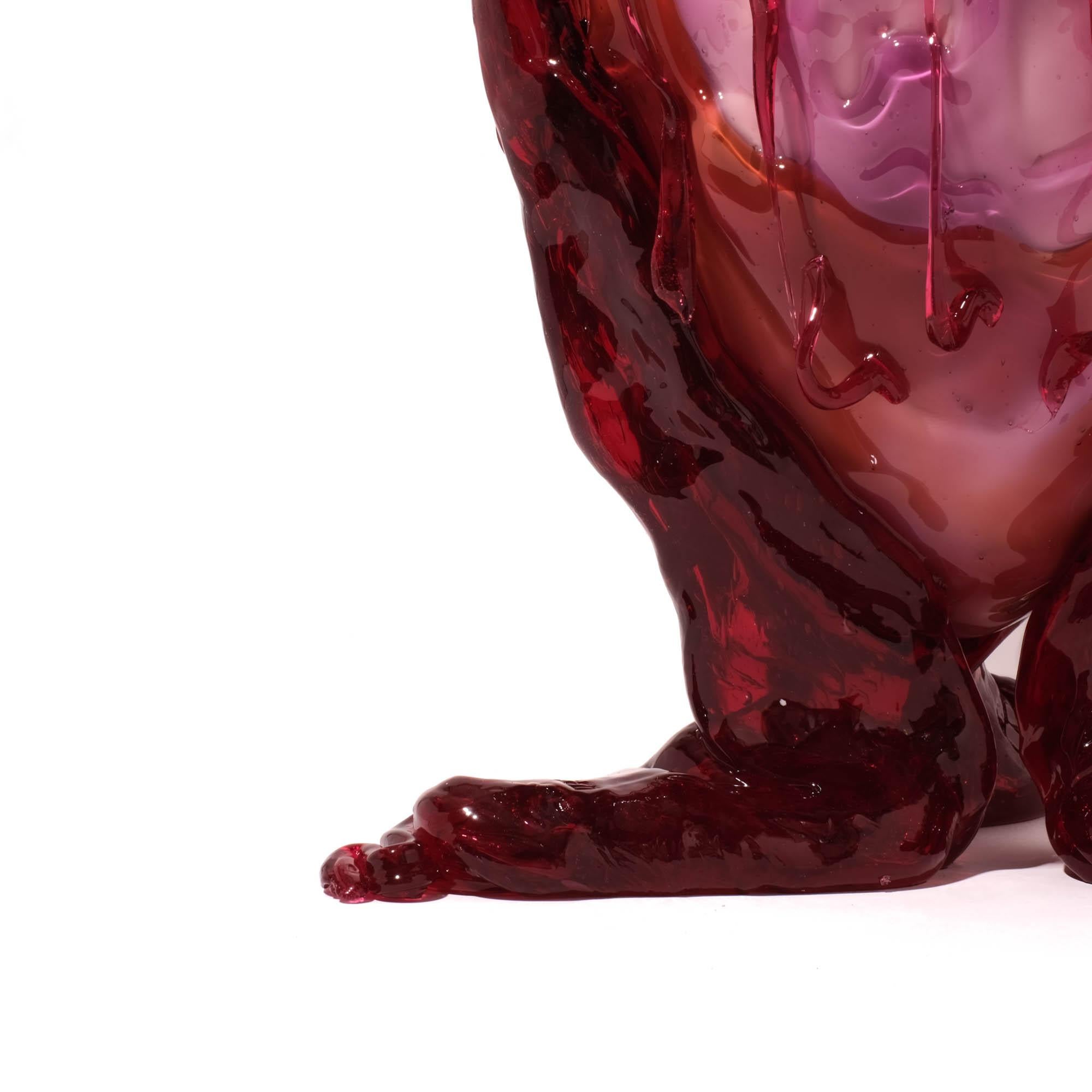 Gaetano Pesce Clear Special Vase XL Resin Fuchsia Pink Lilac For Sale 1