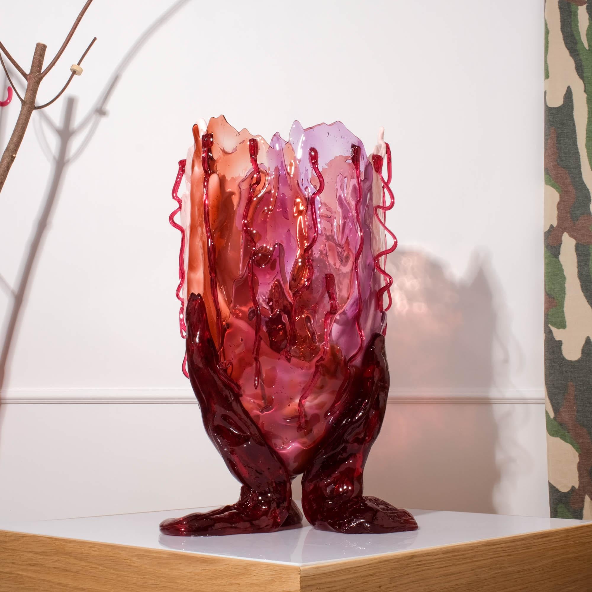 Gaetano Pesce Clear Special Vase XL Resin Fuchsia Pink Lilac For Sale 2