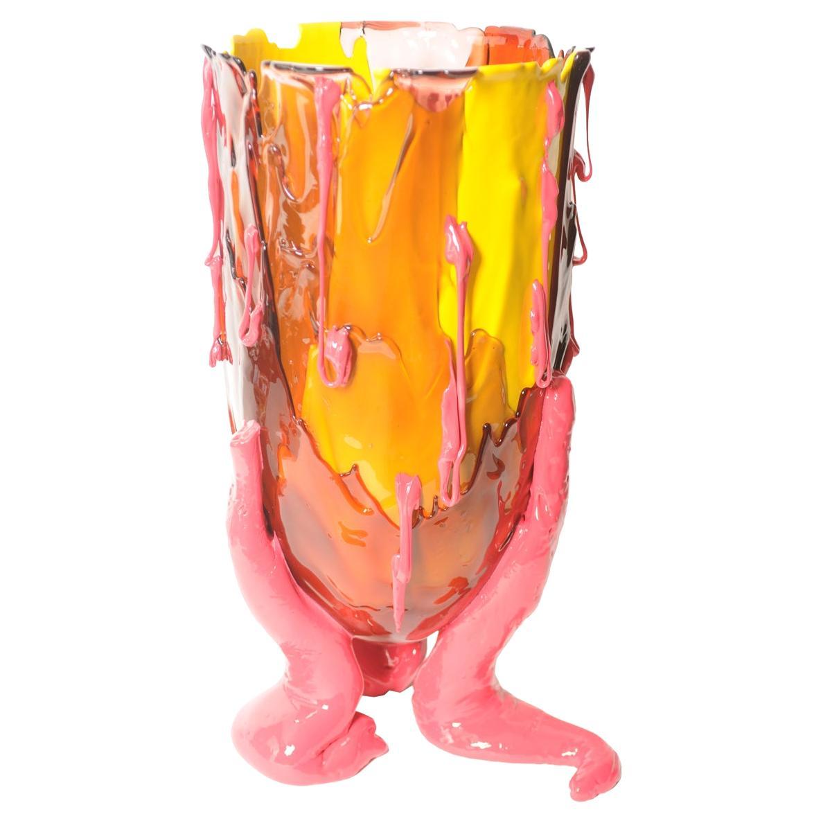 Gaetano Pesce Clear Special XL Vase Resin Yellow, Ruby, Pink, Fuchsia For Sale