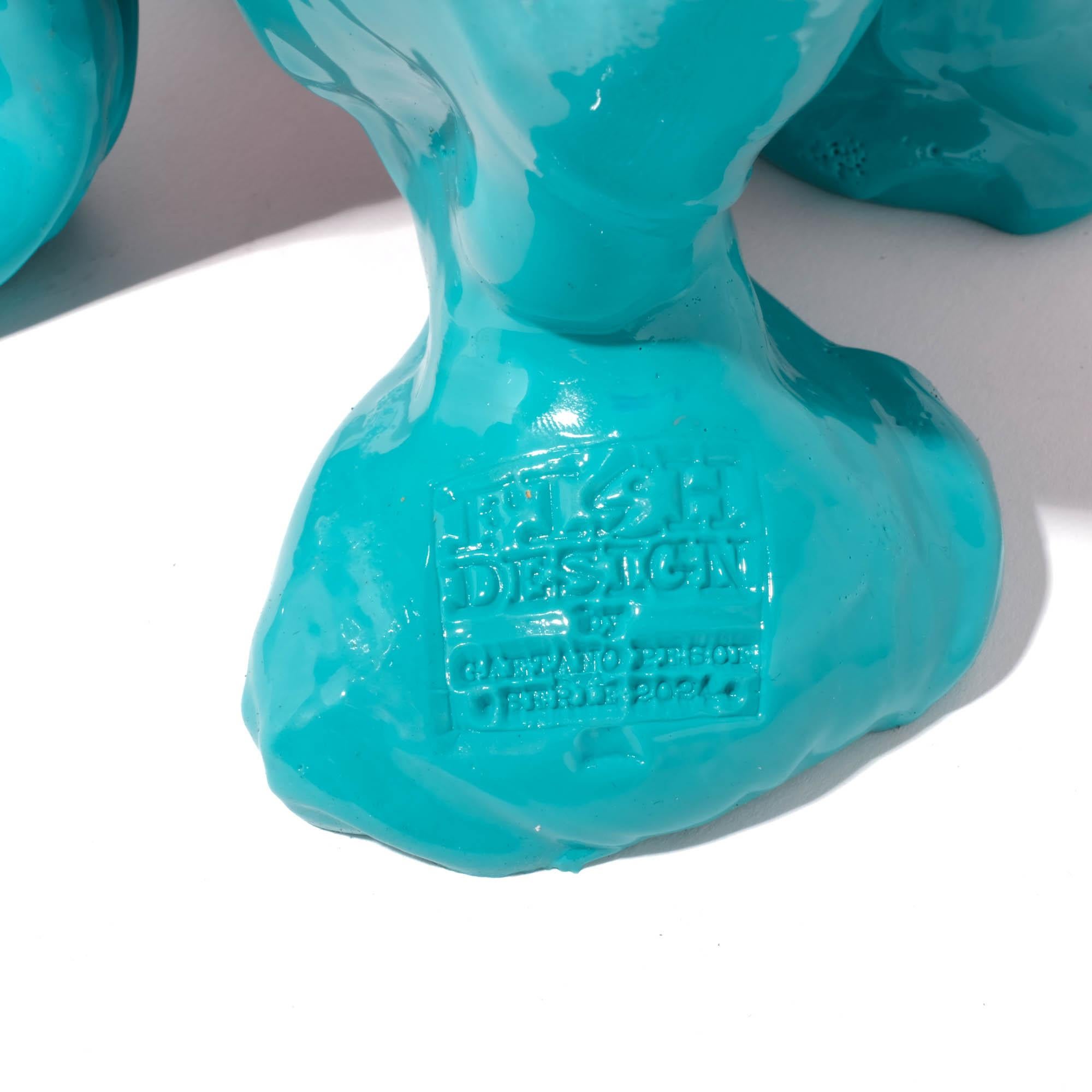 Contemporáneo Gaetano Pesce Jarrón L Transparente Resina Azul Lila Rojo Turquesa Artes y manualidades en venta