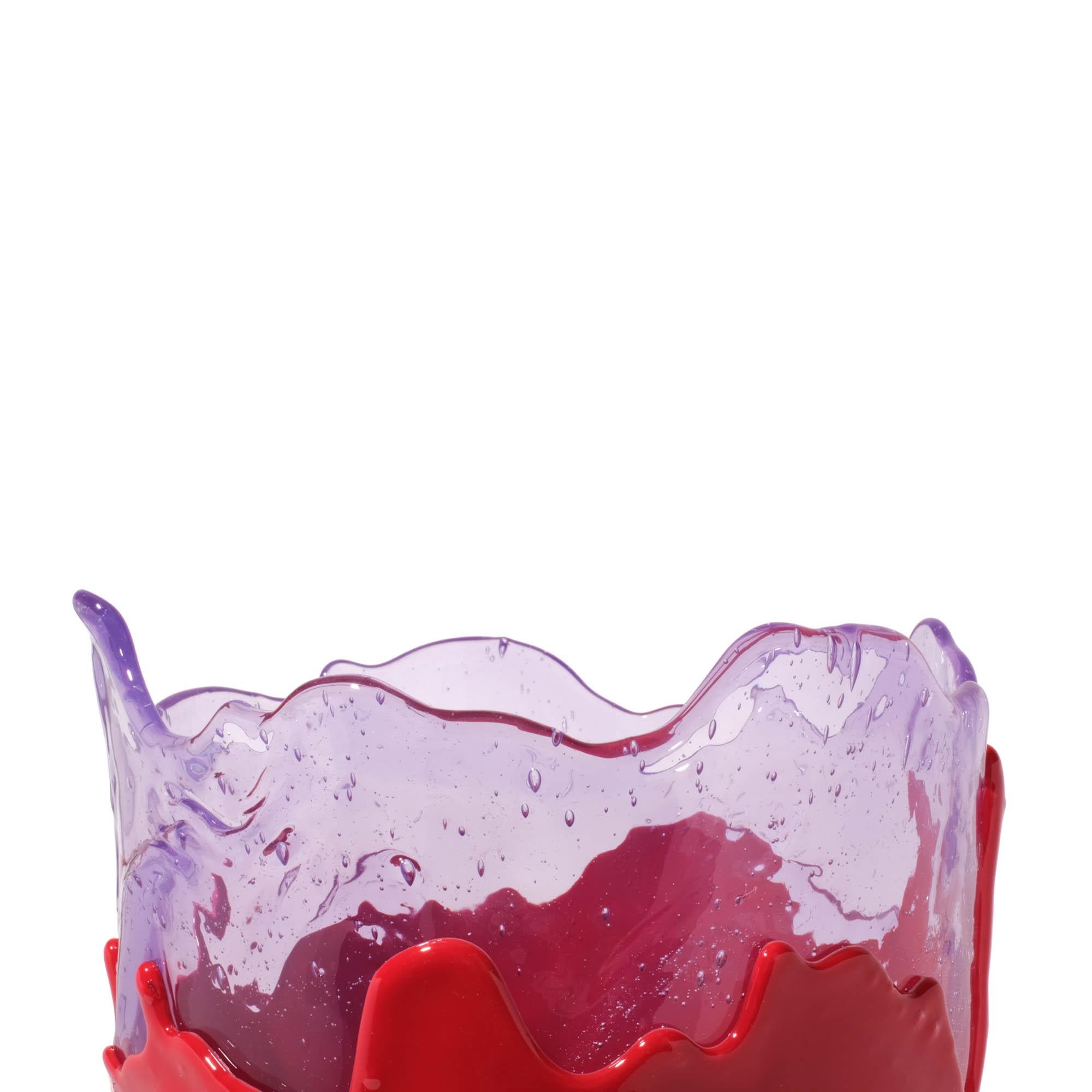 Contemporáneo Gaetano Pesce Jarrón L Transparente Resina Azul Lila Rojo Turquesa Italiano en venta