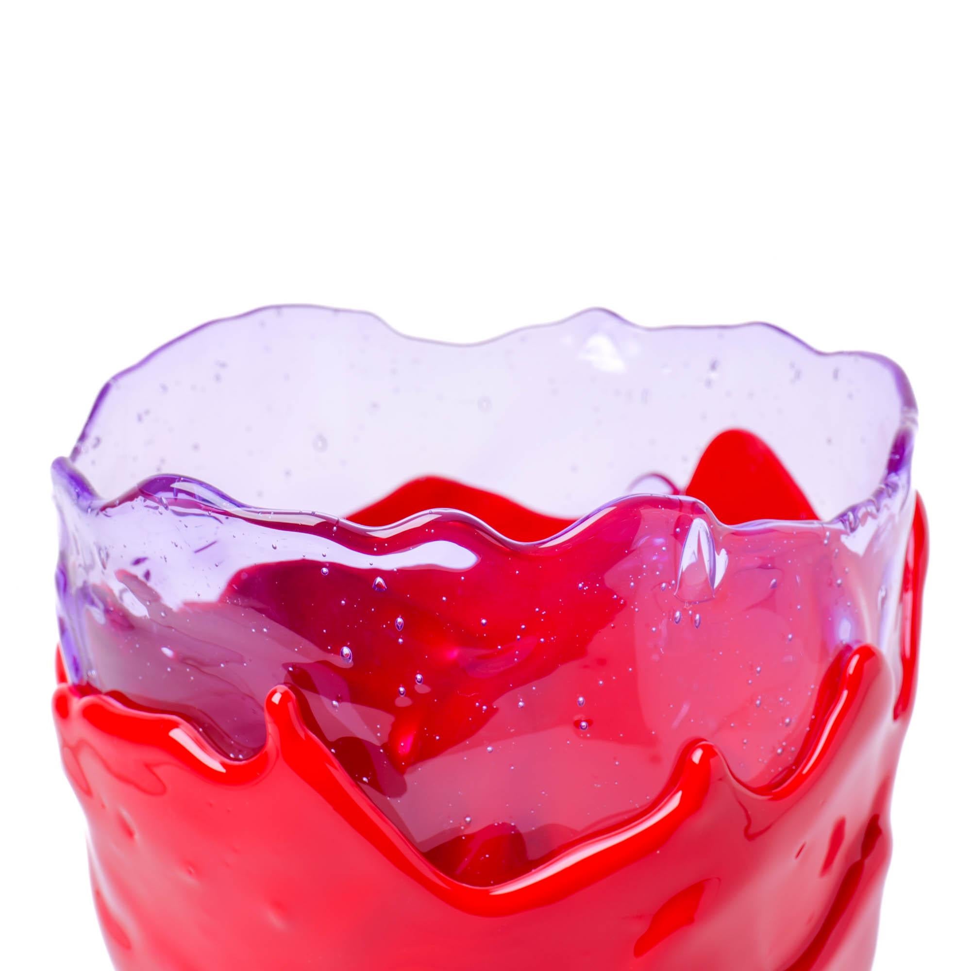 Gaetano Pesce Clear Vase M Resin Lilac Red Turquoise In New Condition For Sale In barasso, IT