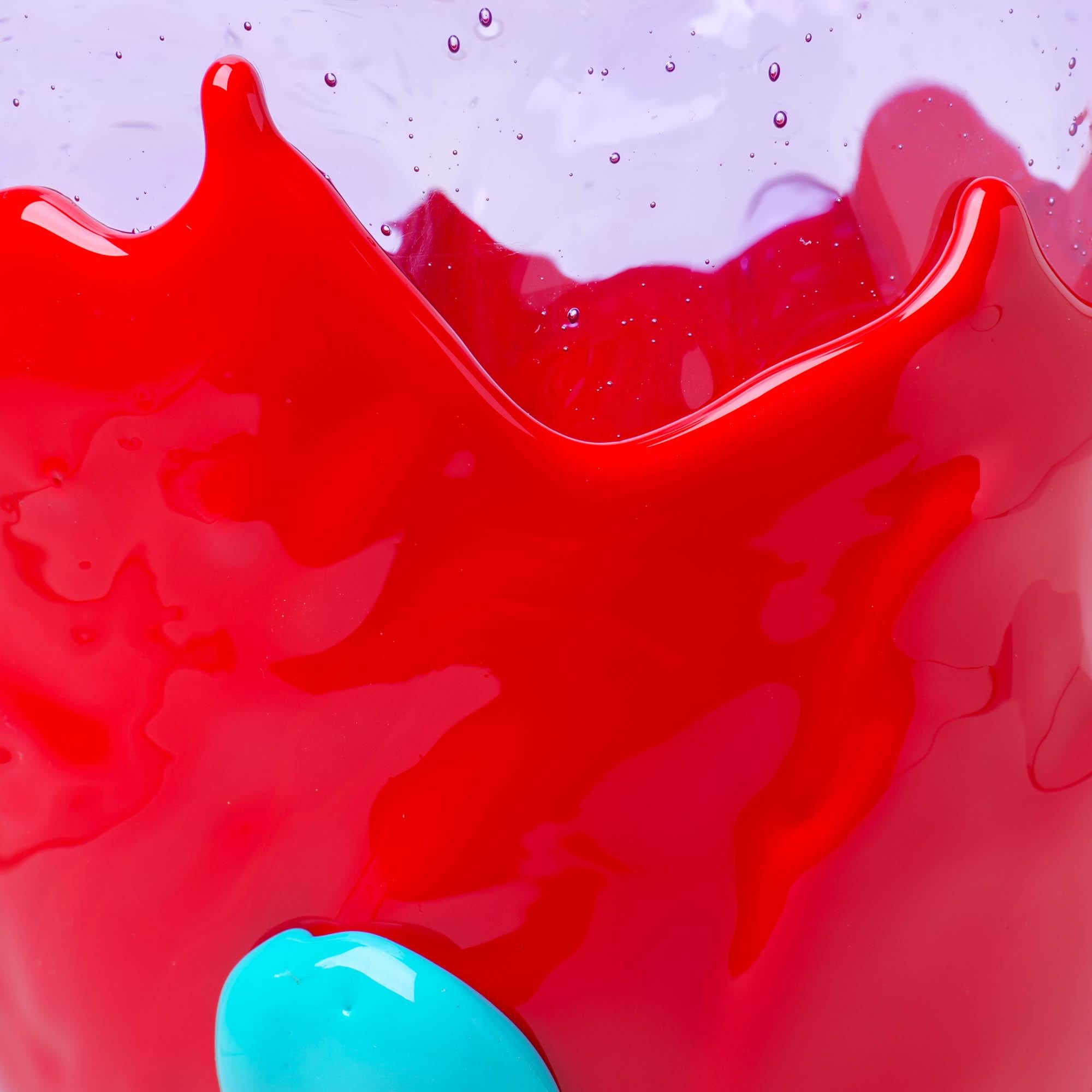 Contemporary Gaetano Pesce Clear Vase M Resin Lilac Red Turquoise For Sale