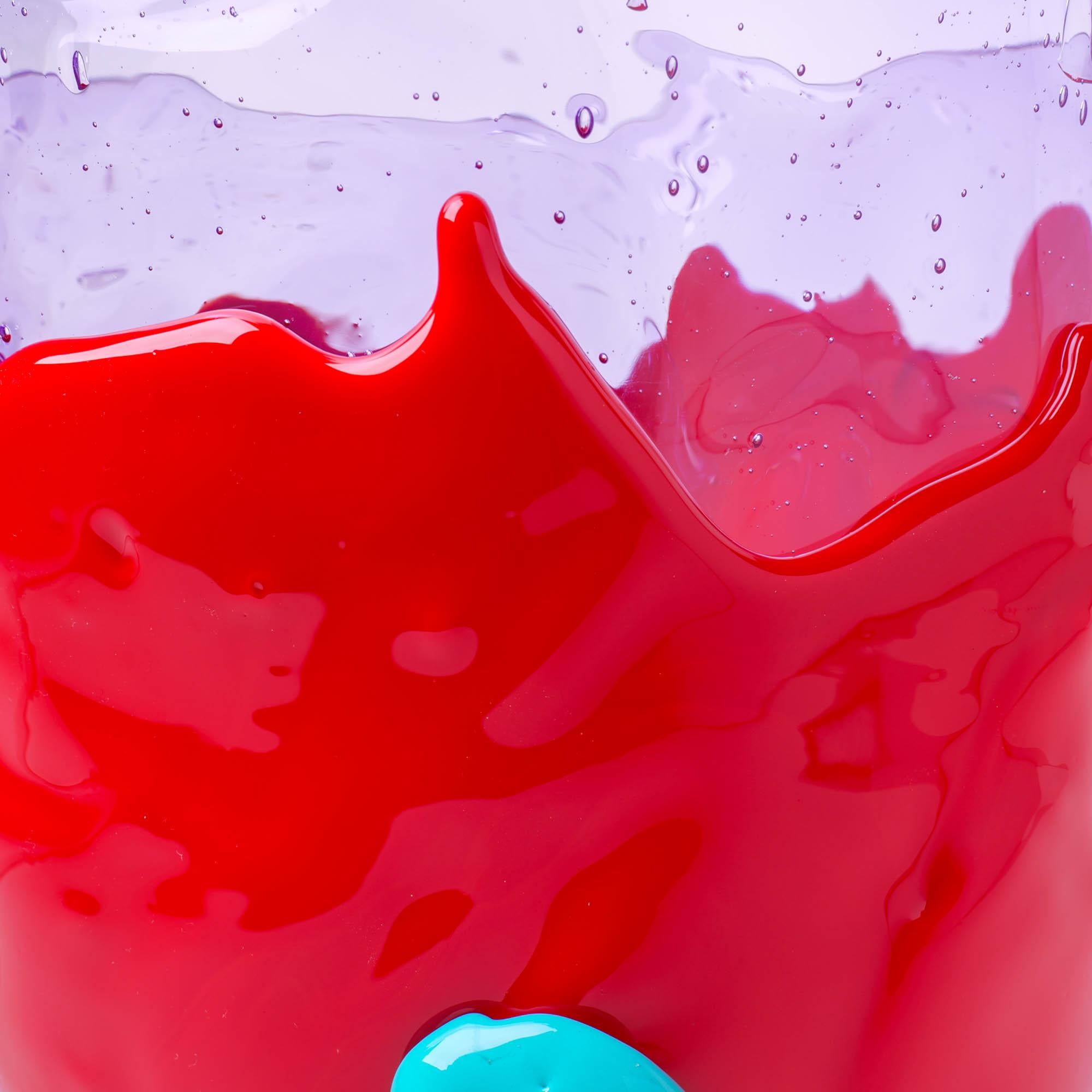 Gaetano Pesce Clear Vase M Resin Lilac Red Turquoise For Sale 1