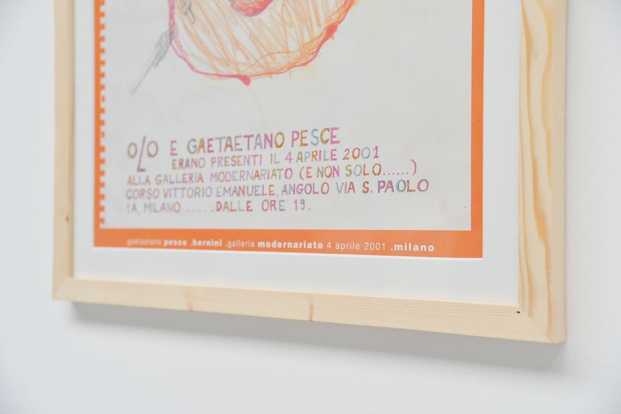 Affiche de l'exposition de Gaetano Pesce, Bernini, Italie, 2001 Excellent état - En vente à Roosendaal, Noord Brabant