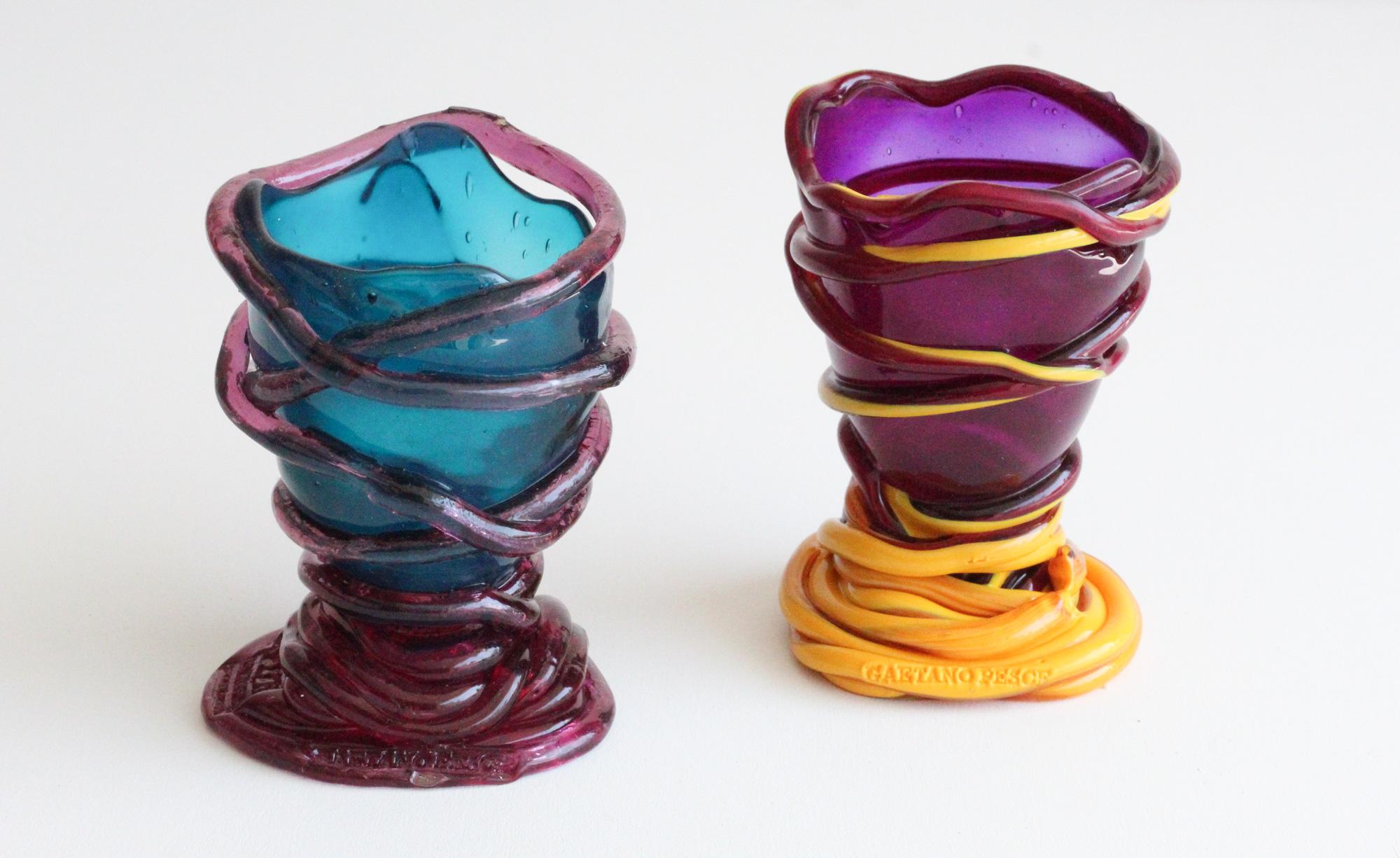 Soft Resin small vases designed by Gaetano Pesce Fish Design Collection 2010 series. 

Versatile sculpture vases, sold as a set of 2 

Signed Stamped as pictured.



 