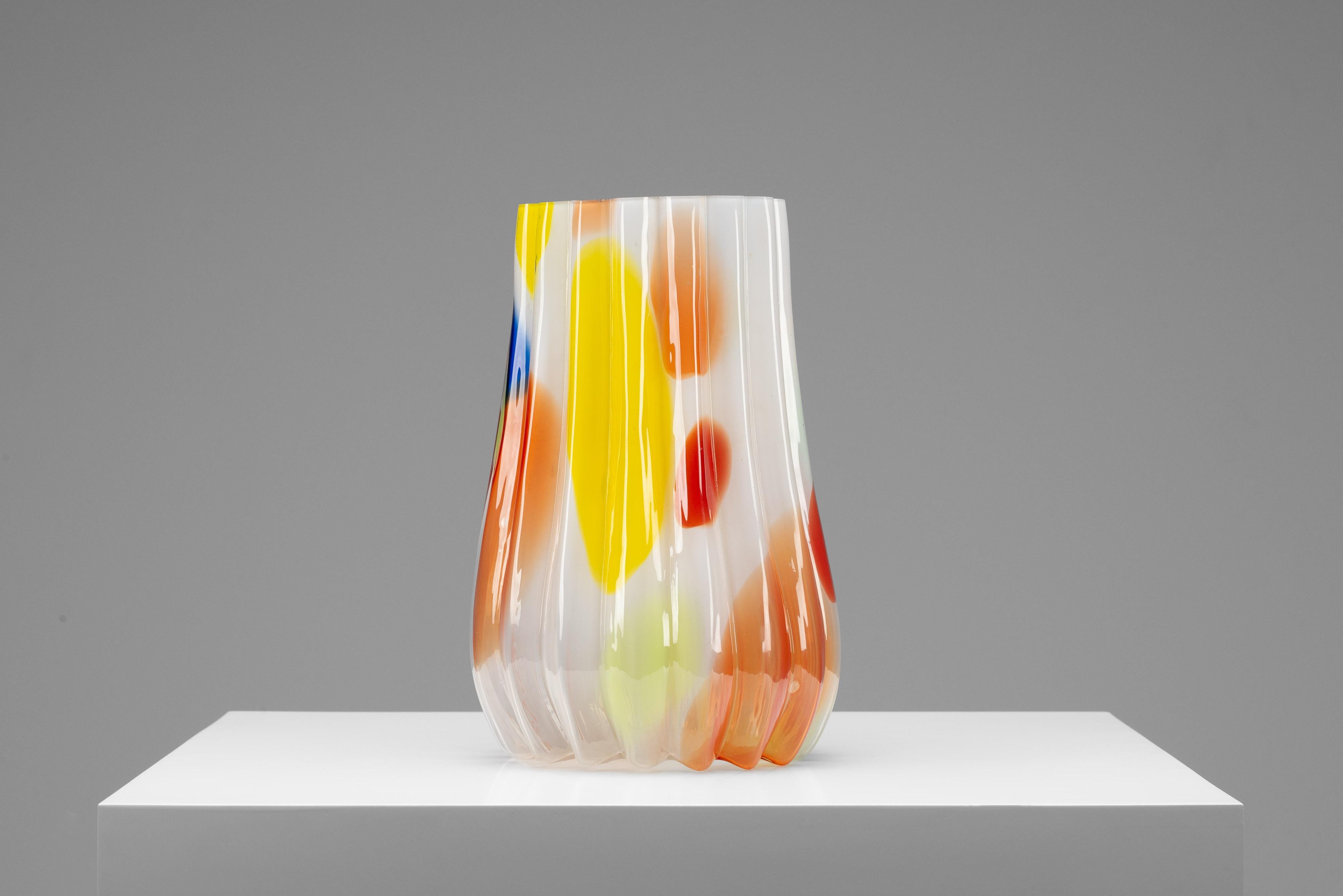 Blown Glass Gaetano Pesce Fish design vase Murano Italy 1994