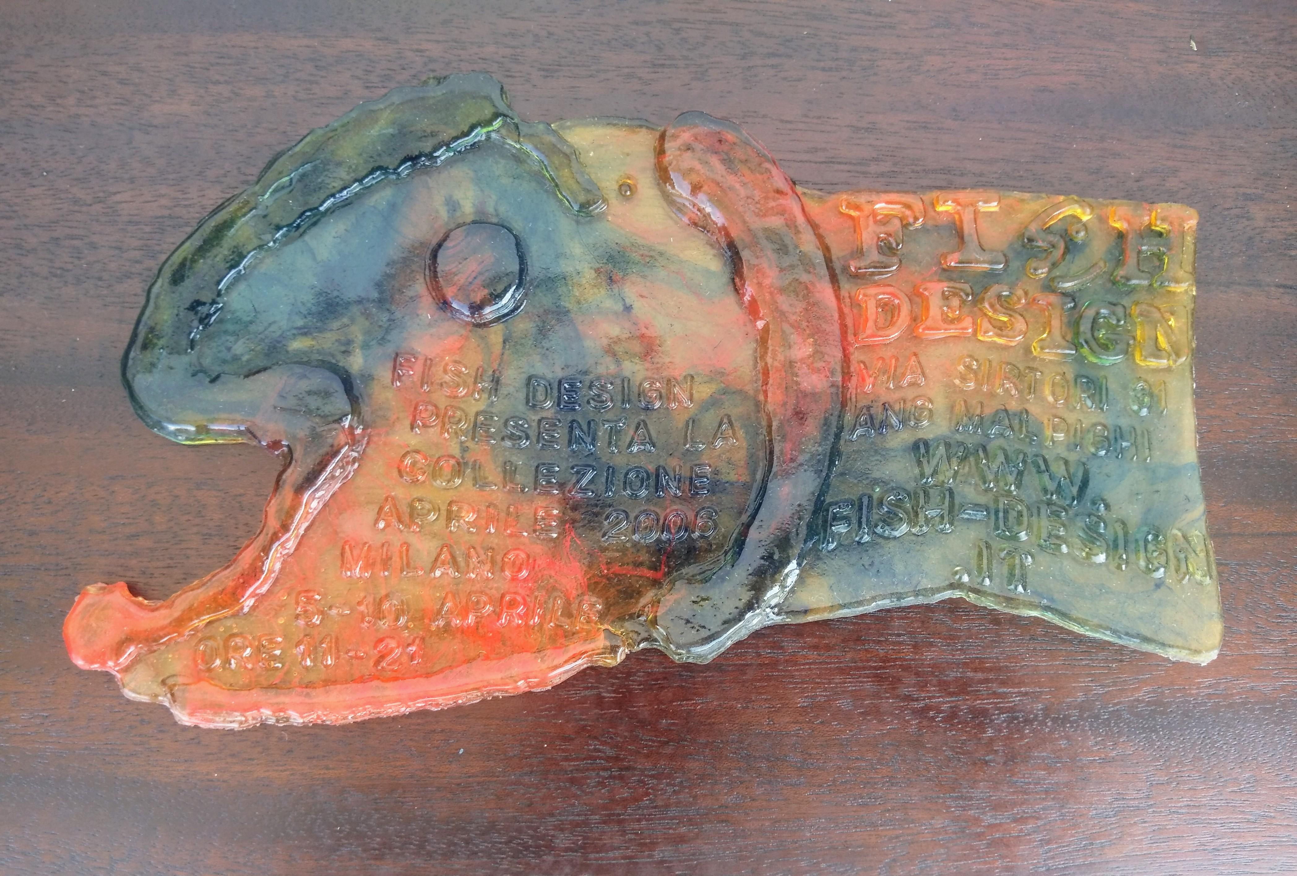 Gaetano Pesce Fish Exhibition Invitation In Good Condition For Sale In Pasadena, TX