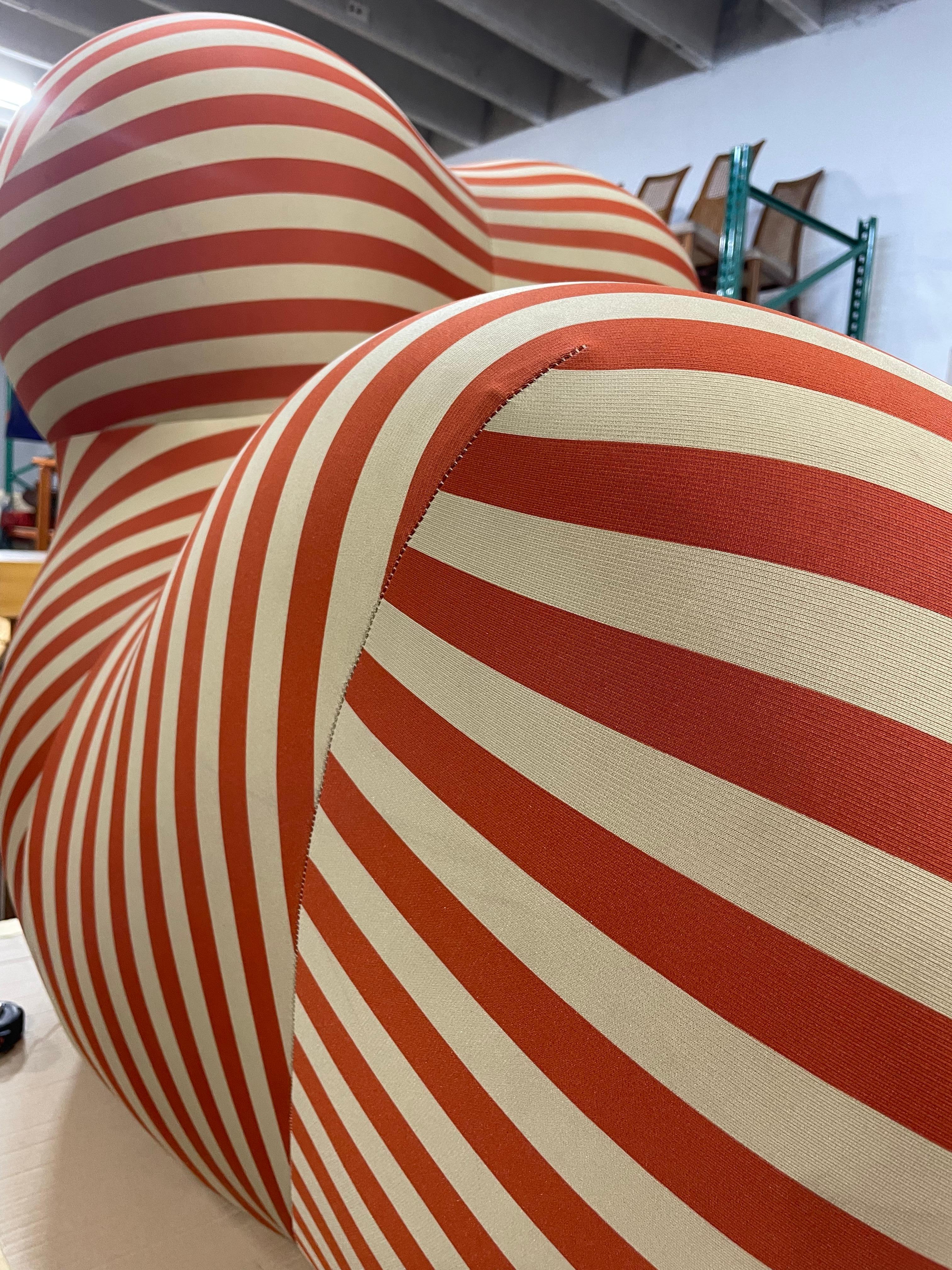 italian striped chair bulbous