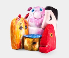 Fauteuil en coton imprimé « Gli Amici » de Gaetano Pesce pour Meritalia, édition limitée