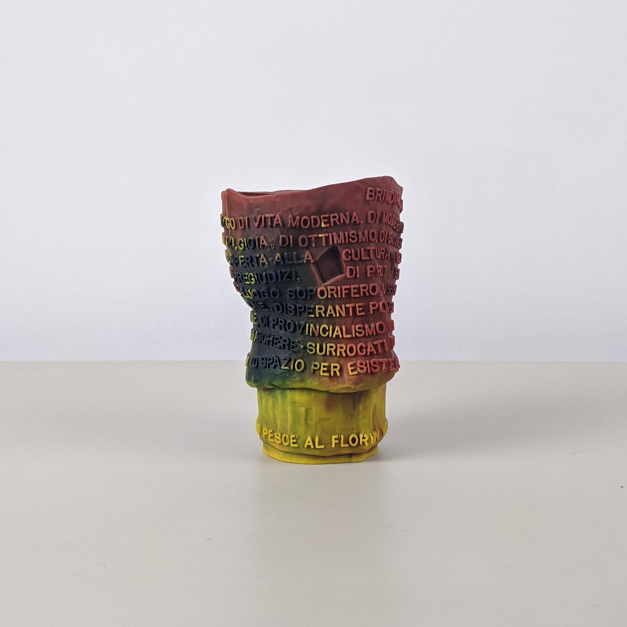 Gaetano Pesce, ‘Goto’ vase / tumbler / object-sculpture, 1995, for the Pesce exhibition at the Caffè Florian during the Venice Biennale.

Soft cast resin. Due to the casting method, each one is unique.

This example was purchased at the Venice