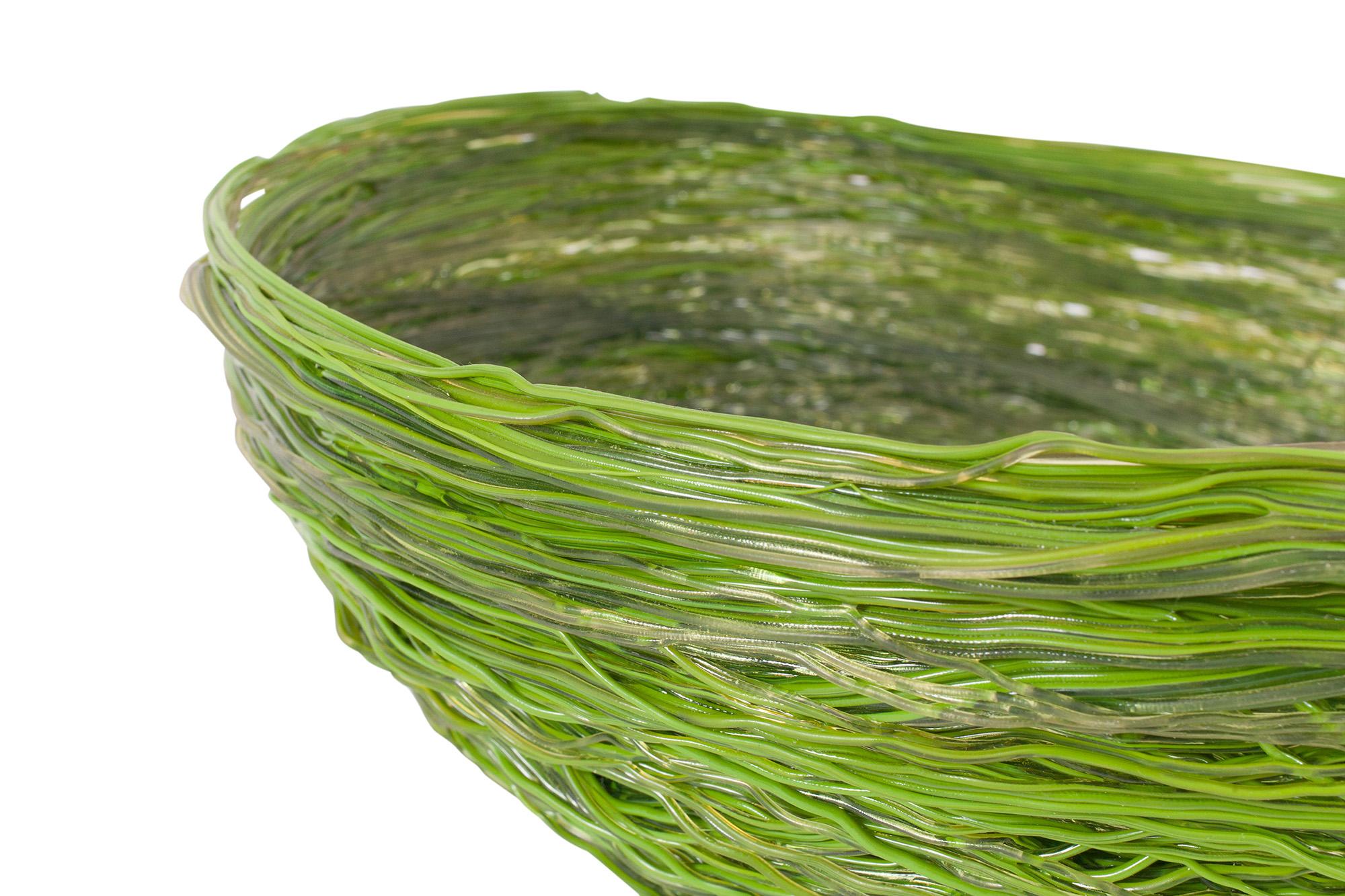 Italian Gaetano Pesce Green Resin 'Spaghetti Bowl' for Fish Design, 2009