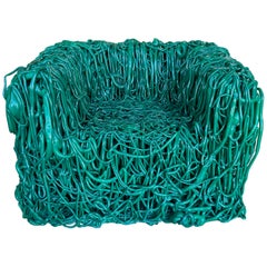 Gaetano Pesce:: Chaise de trottoir en silicone verte "Senza Fine" pour Meritalia:: 2010