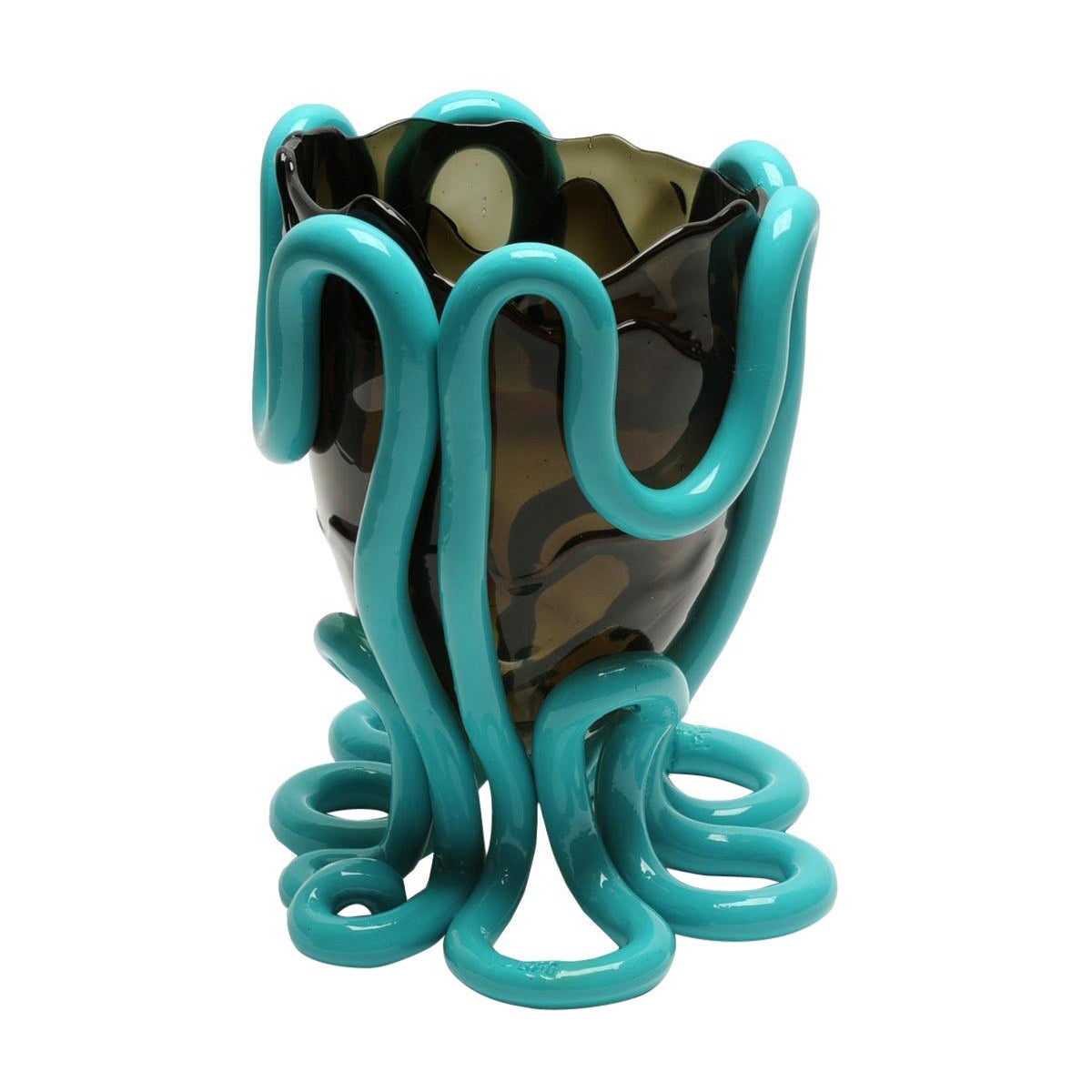 Gaetano Pesce Indian Summer Vase L Resin Grey Turquoise