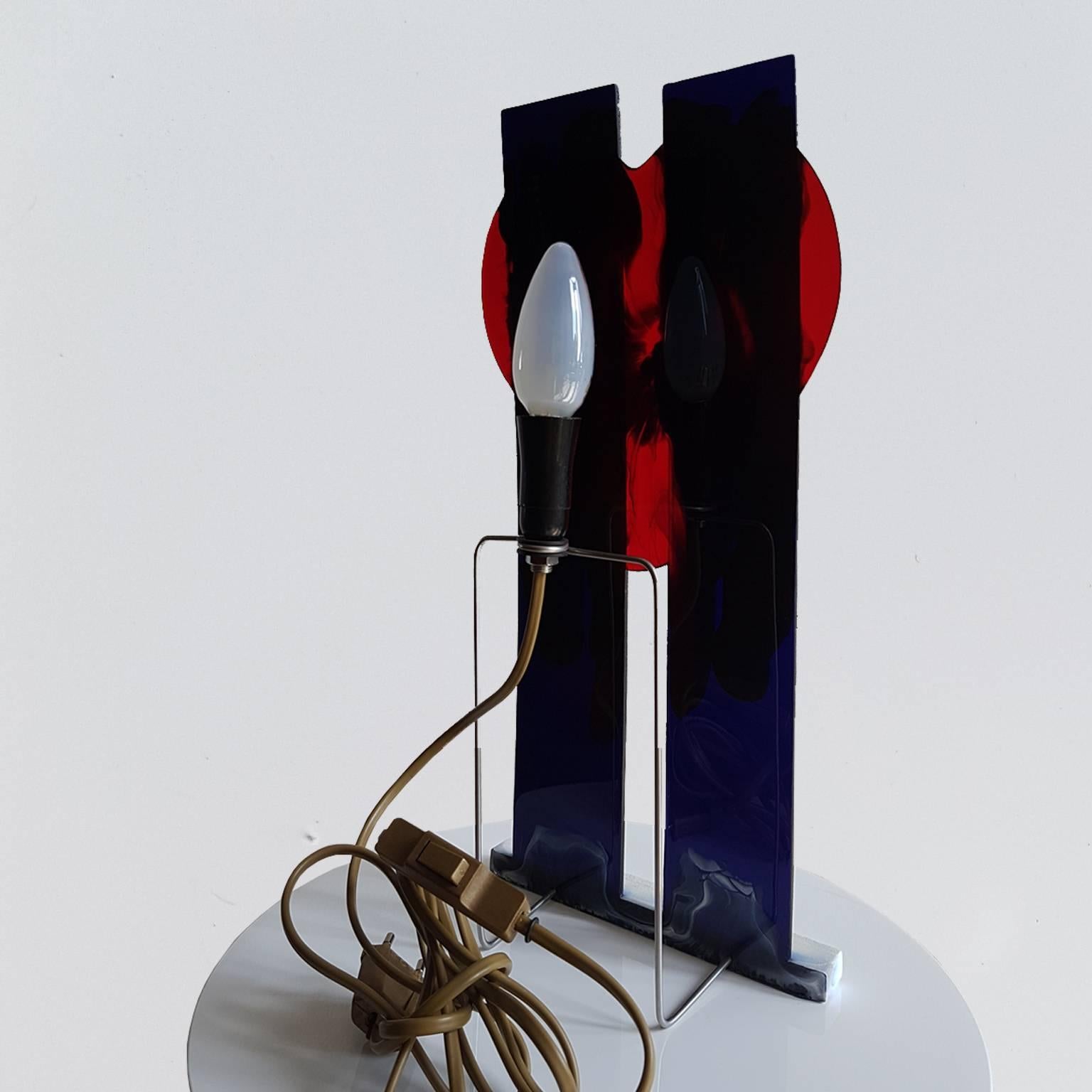 Other Gaetano Pesce Italian Contemporary Blue, Red and White Resin Floor Lamp, 2001 For Sale