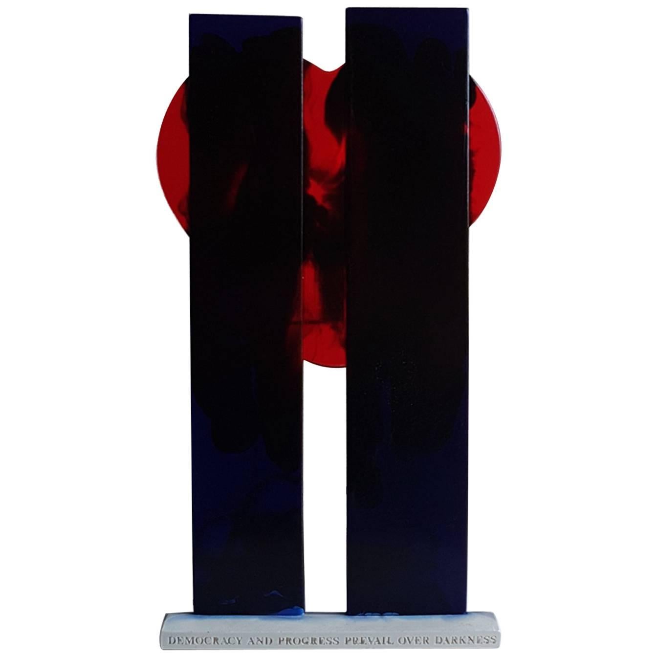 Gaetano Pesce Italian Contemporary Blue, Red and White Resin Floor Lamp, 2001 For Sale
