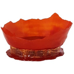 Gaetano Pesce Italian Contemporary Orange Decorative Basket in Polyurethan Resin