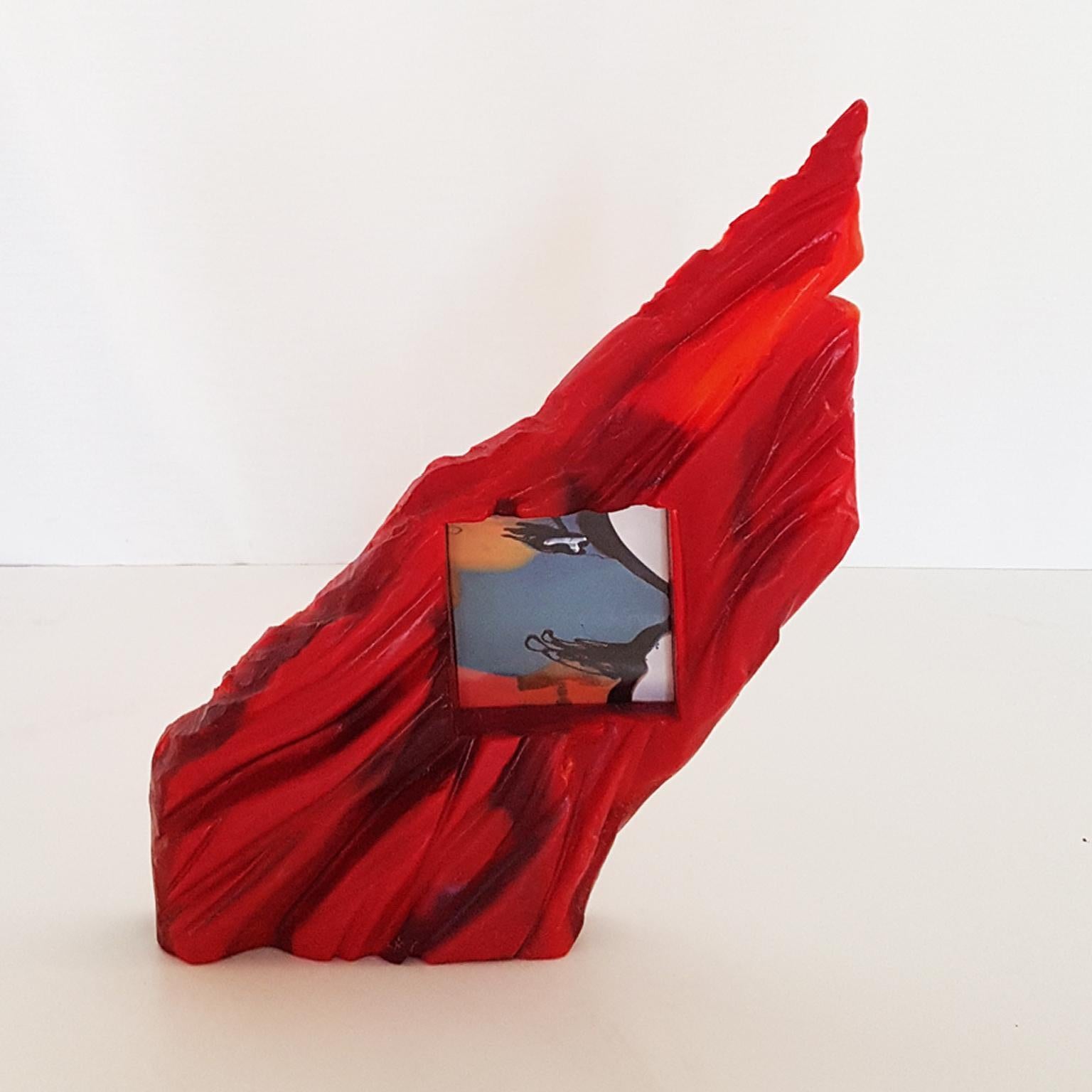 Gaetano Pesce Italian Contemporary Picture Frame in Red Resin, Limited Edition For Sale 9