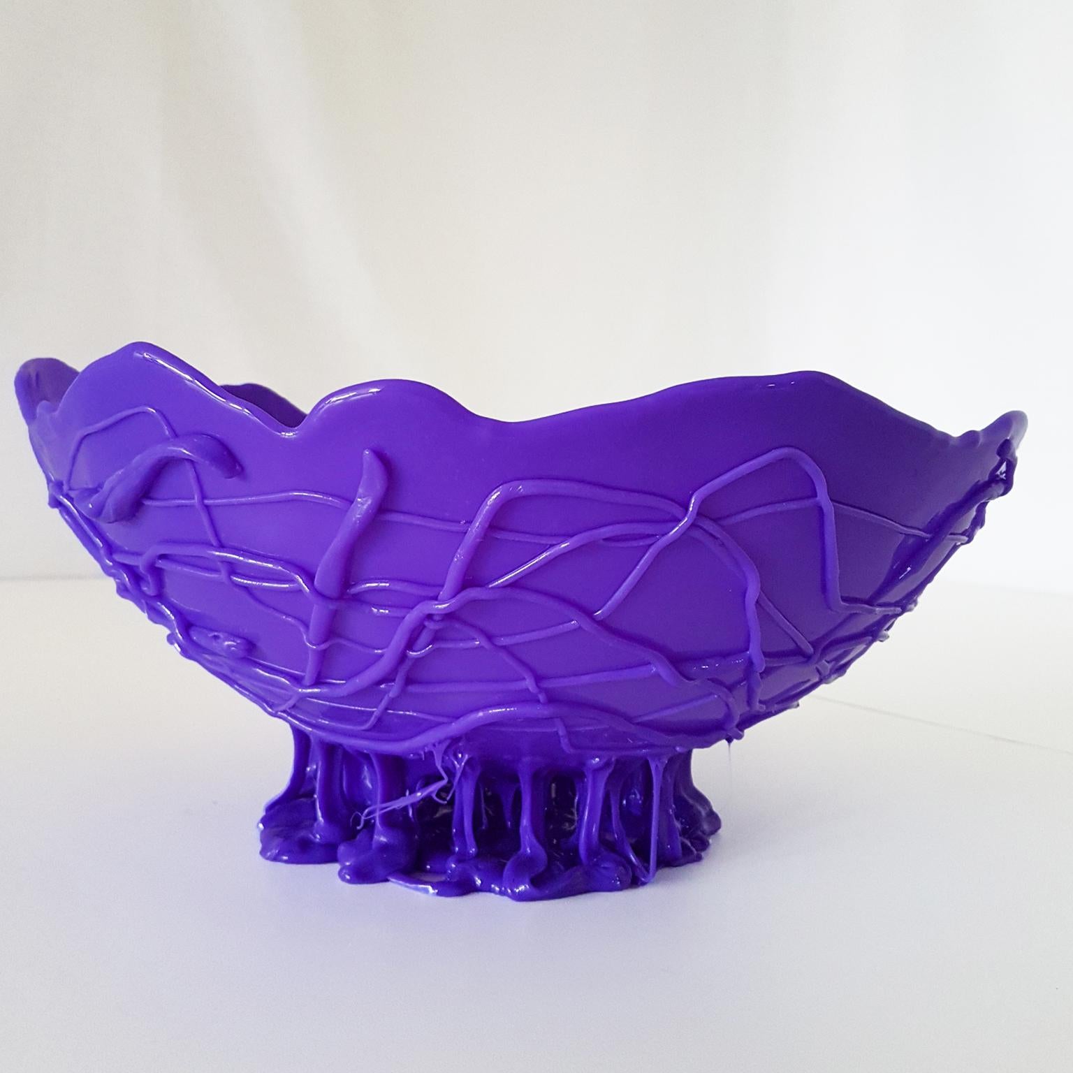 Gaetano Pesce Italian Contemporary Violet Decorative Basket in Polyurethan Resin For Sale 9