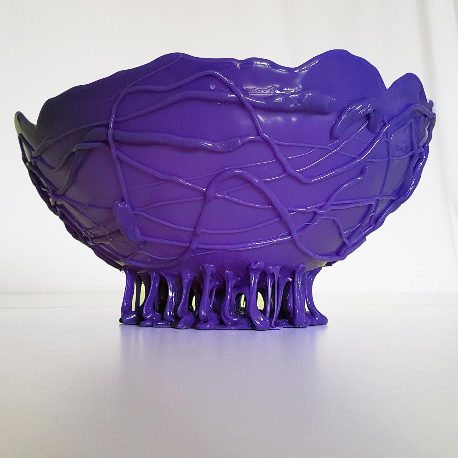 Gaetano Pesce Italian Contemporary Violet Decorative Basket in Polyurethan Resin For Sale 10