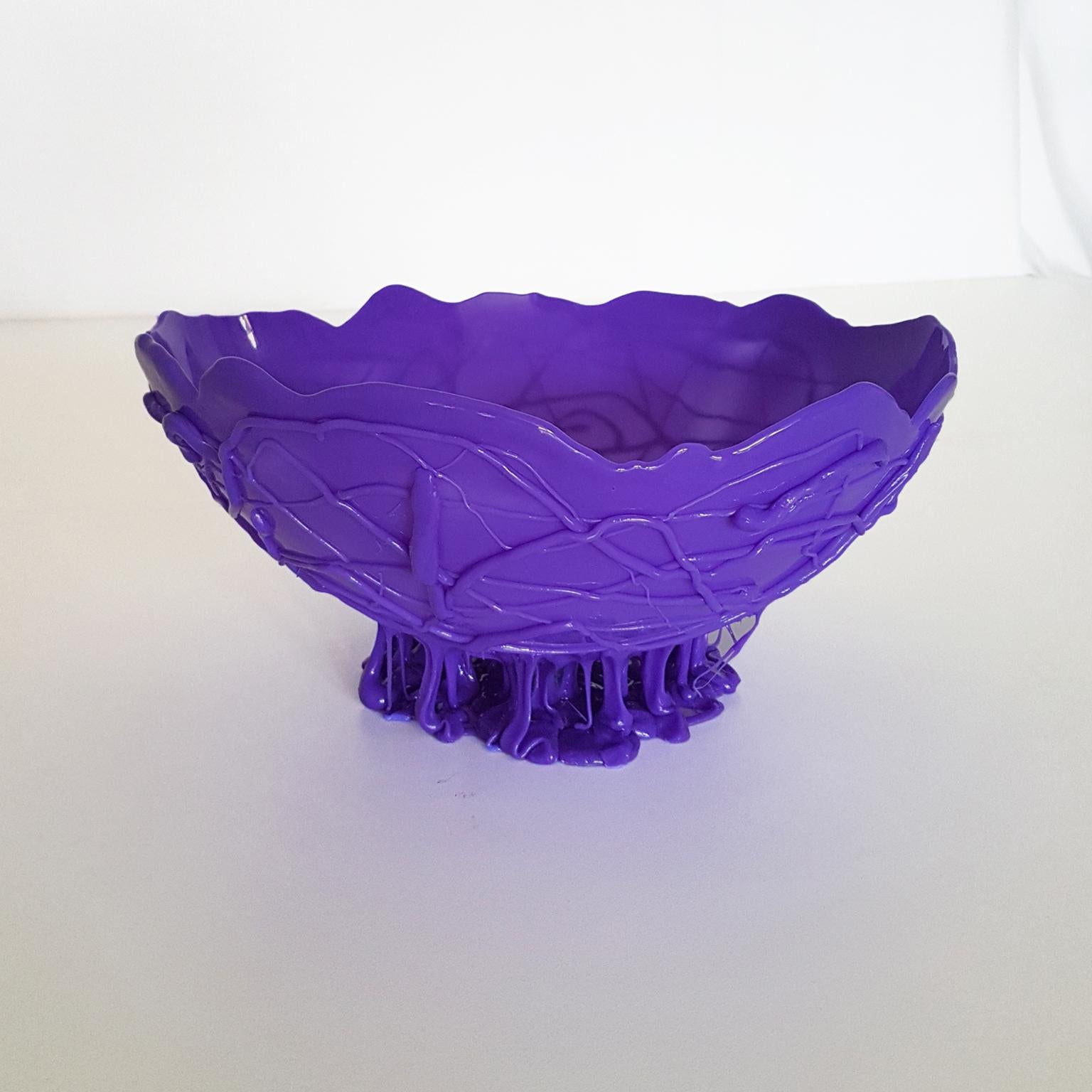 Gaetano Pesce Italian Contemporary Violet Decorative Basket in Polyurethan Resin For Sale 2