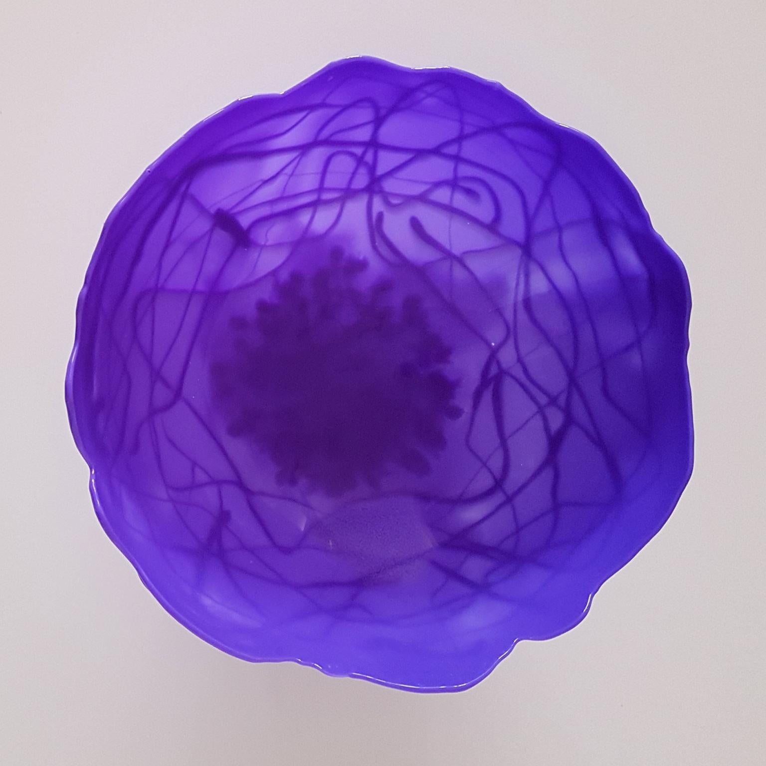 Gaetano Pesce Italian Contemporary Violet Decorative Basket in Polyurethan Resin For Sale 5