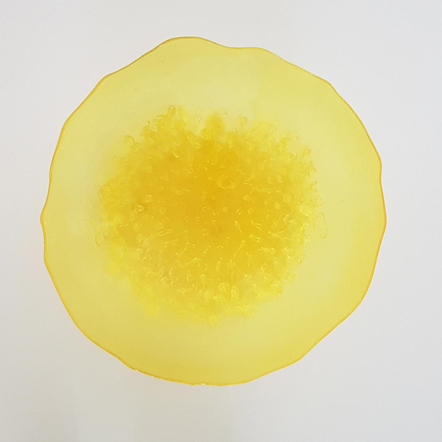 Other Gaetano Pesce Italian Contemporary Yellow Decorative Basket in Polyurethan Resin For Sale
