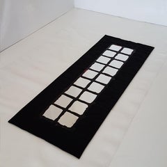 Gaetano Pesce Italian Wall Mirror with Black Fabric Frame, Bordeaux Red Resin