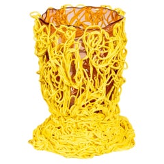 Gaetano Pesce Large Spaghetti Vase in Pink and Yellow Resin for Corsi, Italy