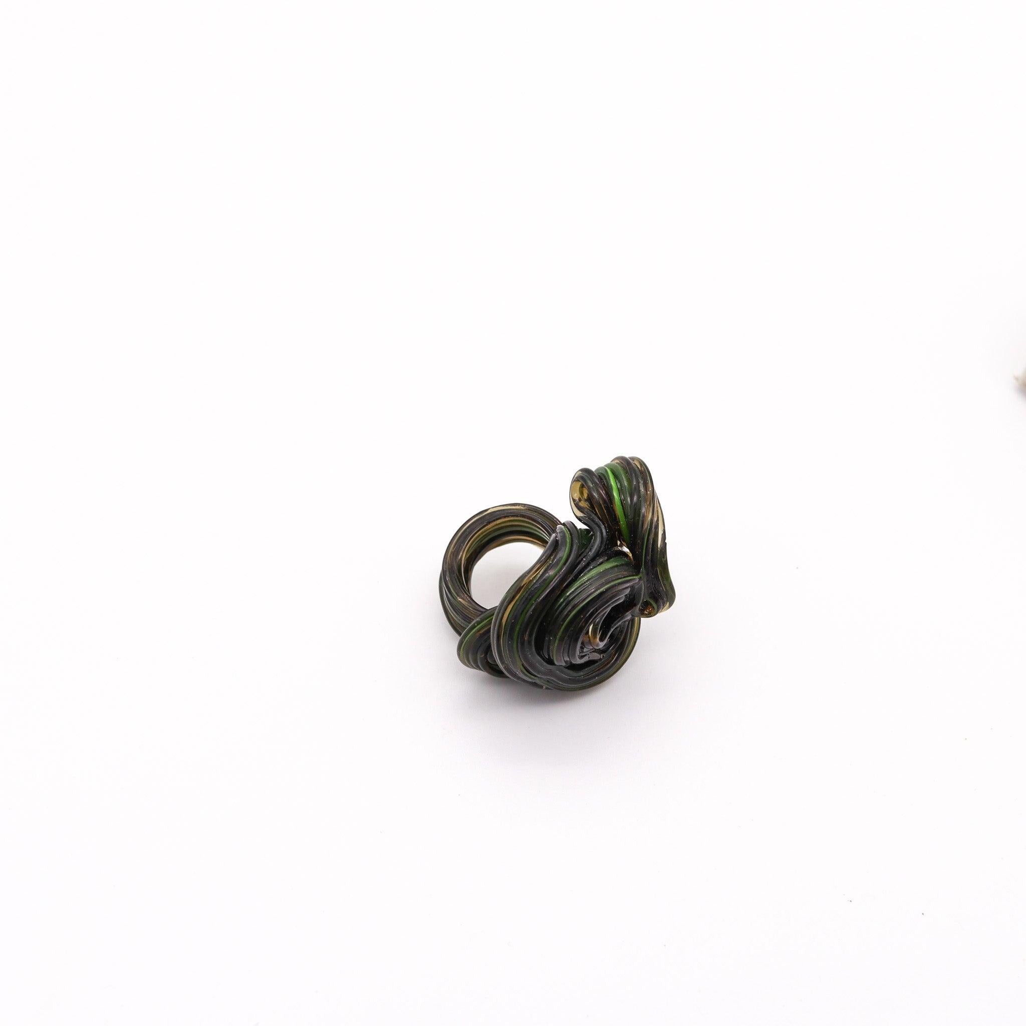 Modern GAETANO PESCE Milano Italy 2011 First Edition Sculptural Free Form Rubber Ring For Sale