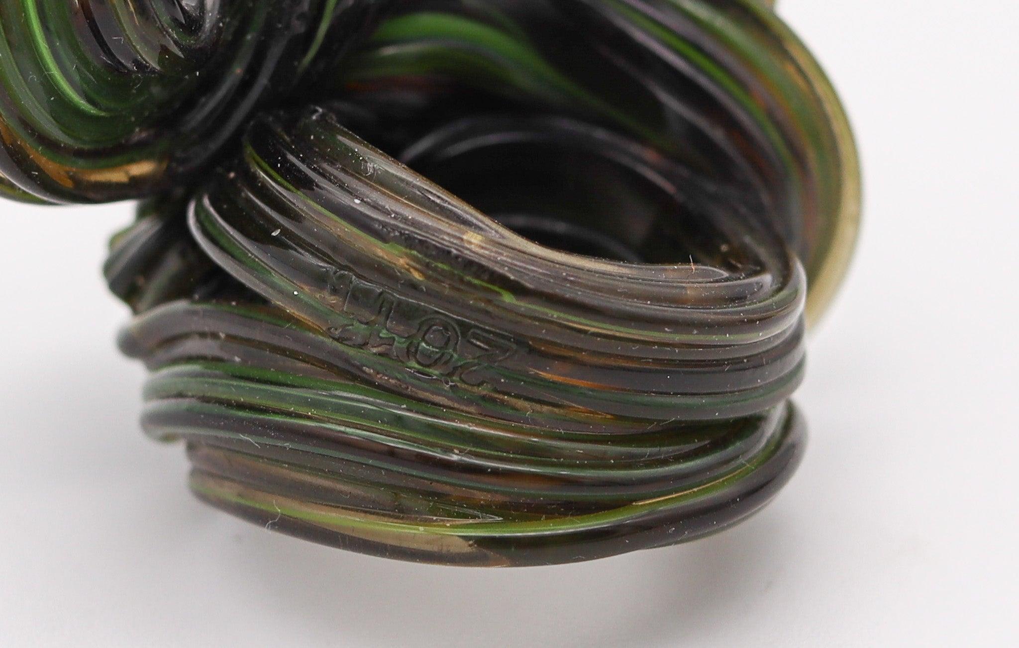 GAETANO PESCE Milano Italy 2011 First Edition Sculptural Free Form Rubber Ring For Sale 4