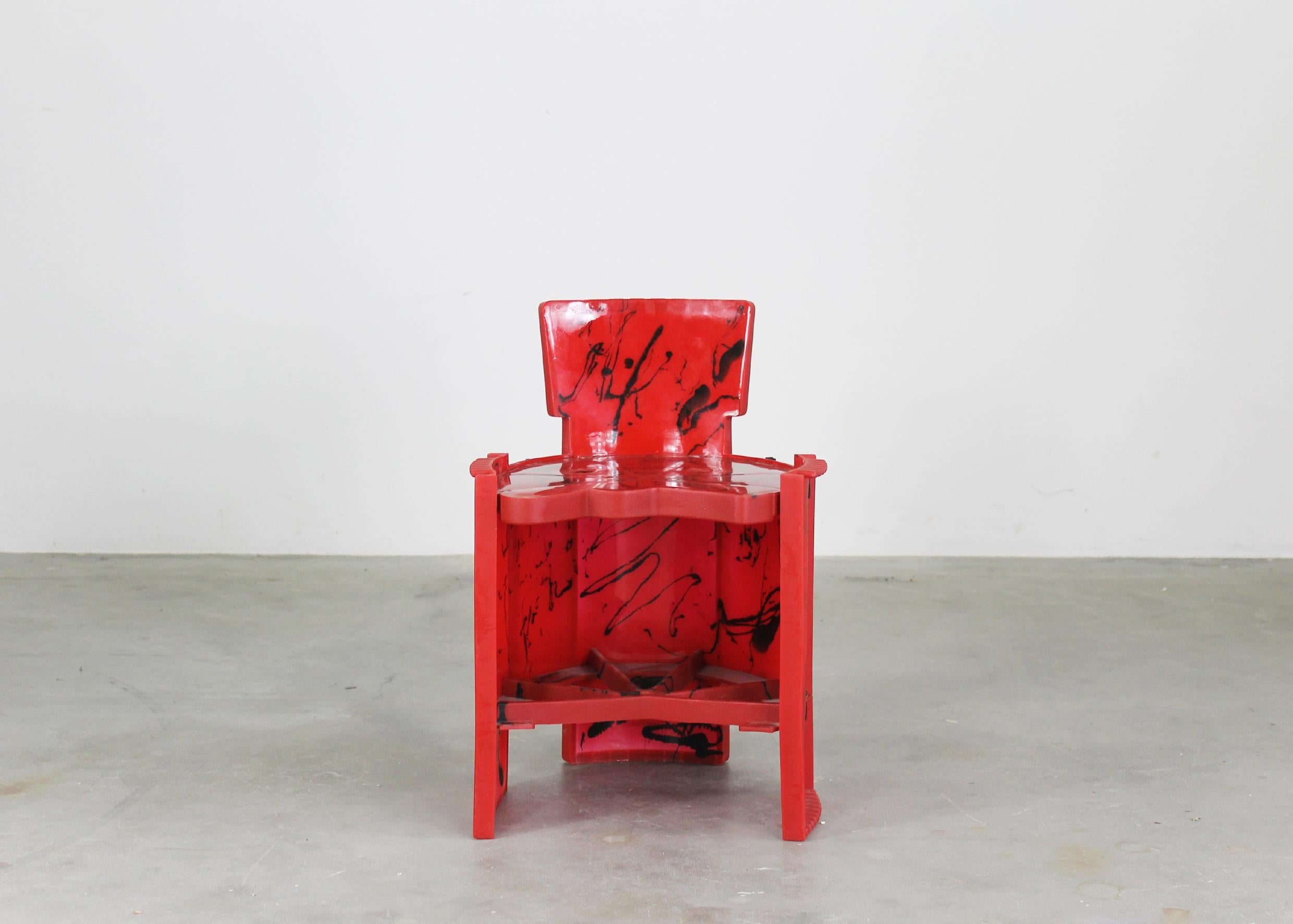 Modern Gaetano Pesce Nobody's Perfect Small Chair in Red Resin by Zerodisegno 2000s For Sale
