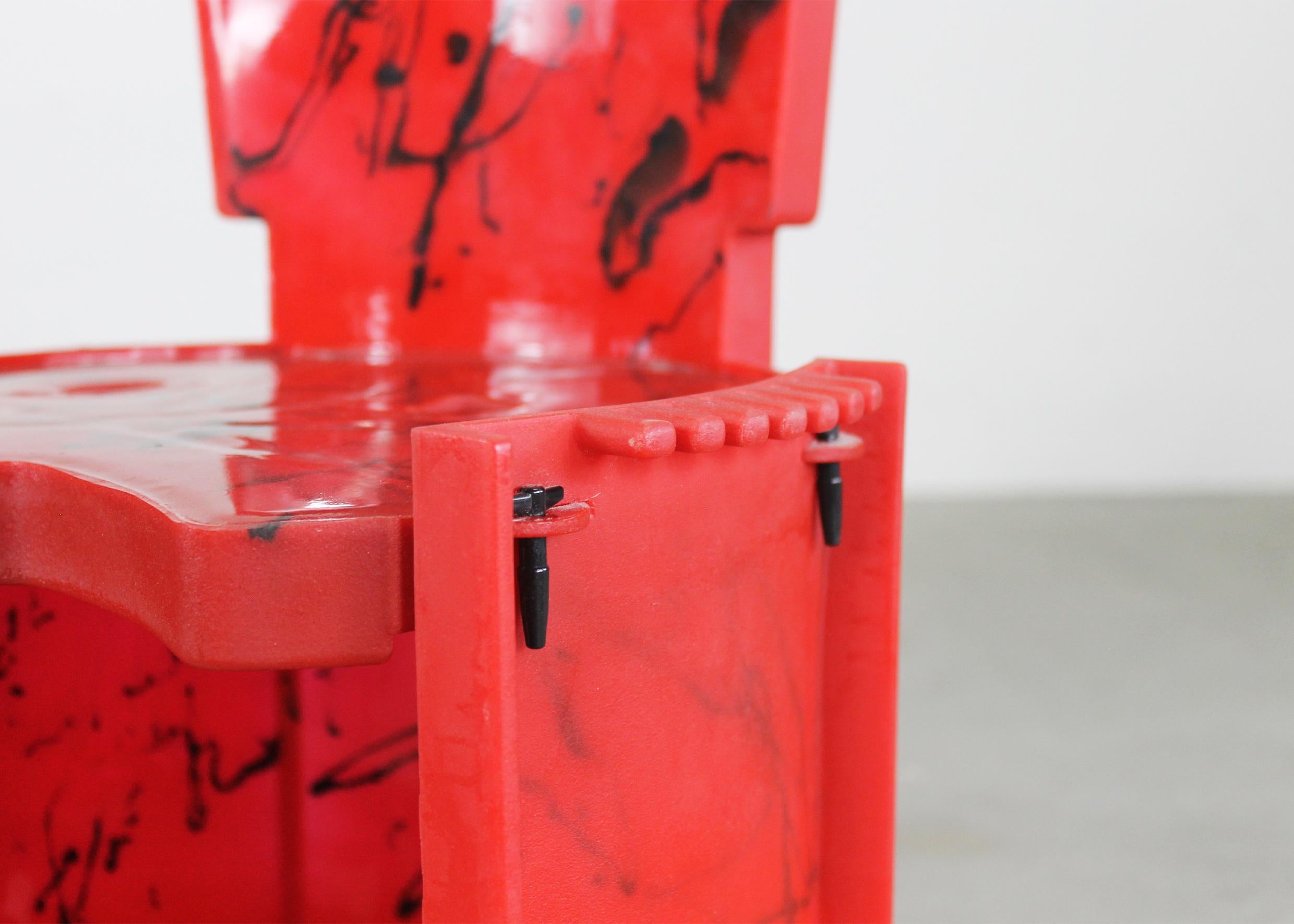 Contemporary Gaetano Pesce Nobody's Perfect Small Chair in Red Resin by Zerodisegno 2000s For Sale