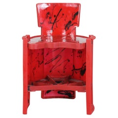 Gaetano Pesce Nobody's Perfect, kleiner Stuhl aus rotem Harz von Zerodisegno, 2000er Jahre