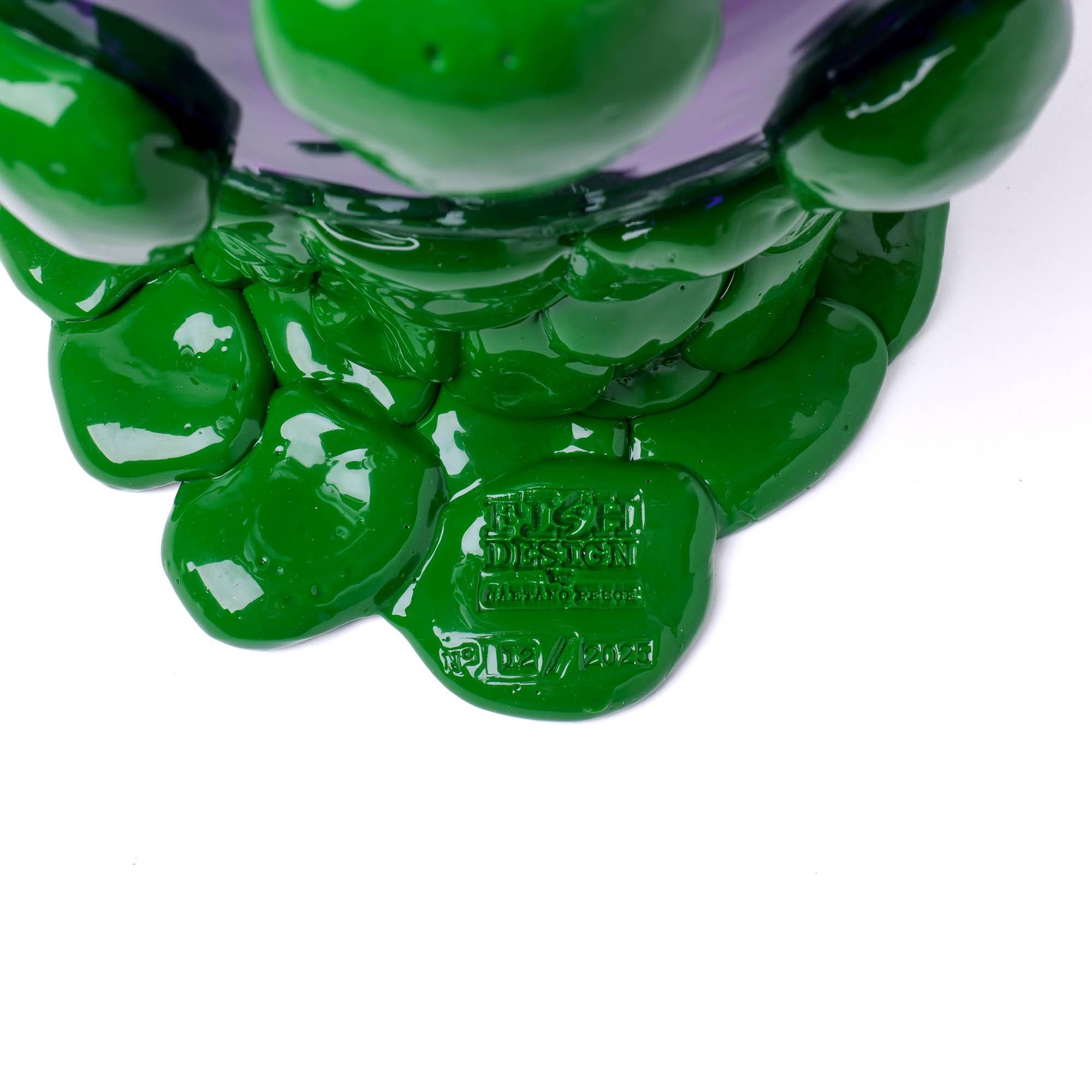 italien Contemporary Gaetano Pesce Vase Nugget XL Resin Purple Green en vente
