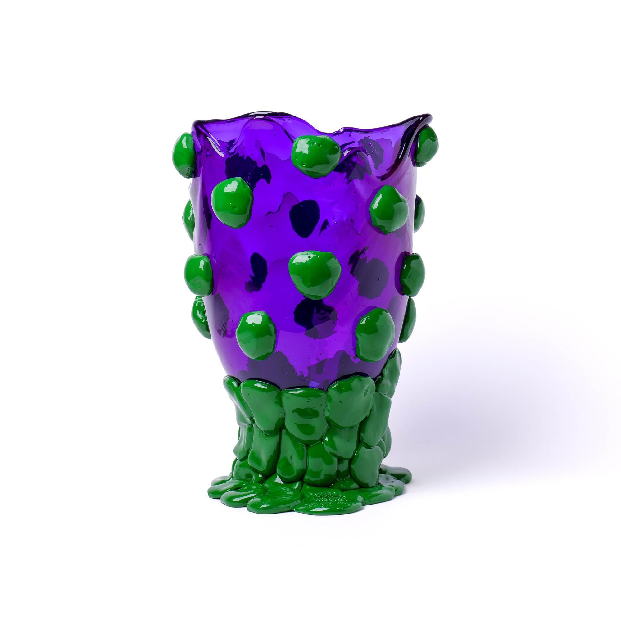 Jarrón Contemporáneo Gaetano Pesce Nugget M Resina Violeta Verde en venta 3