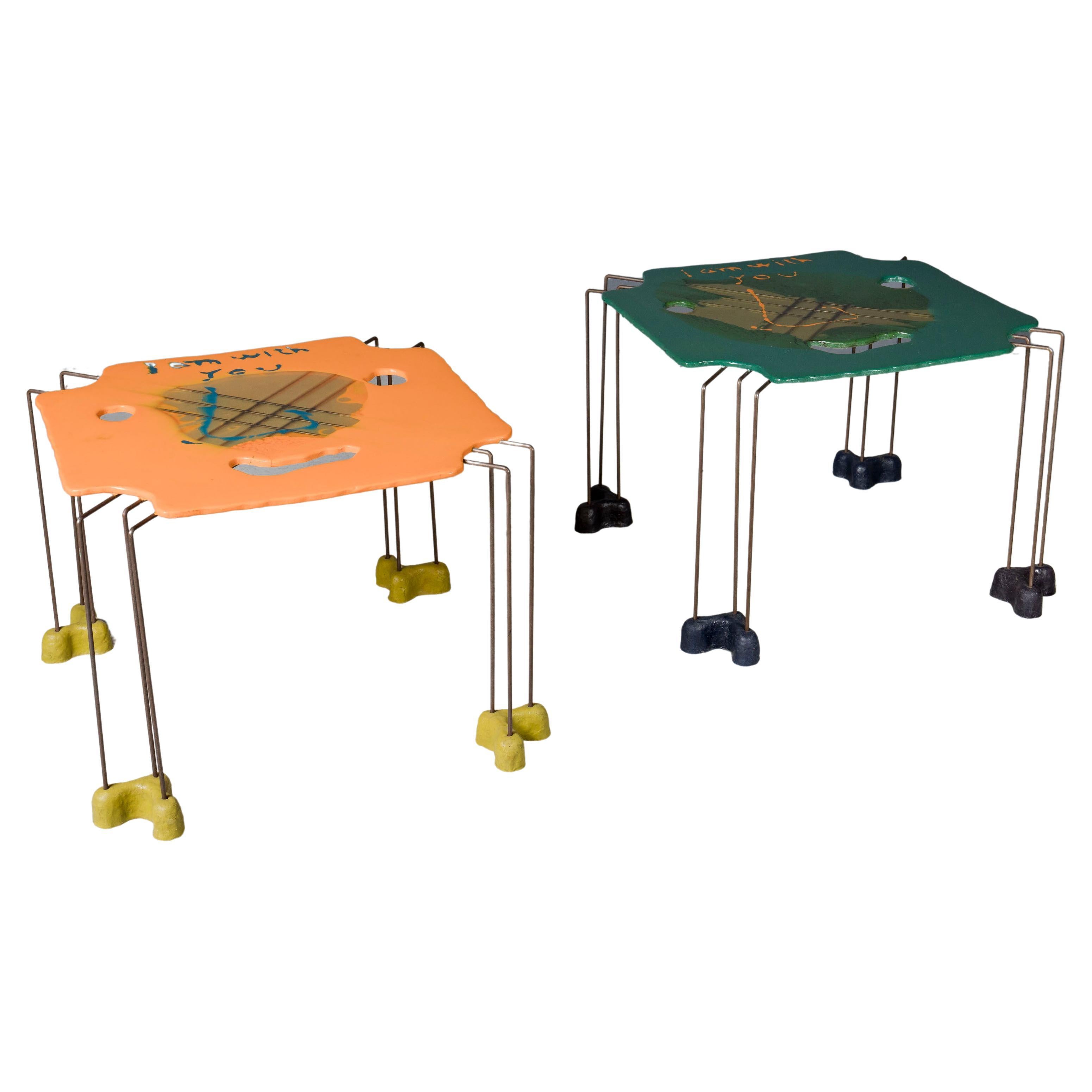 Gaetano Pesce Pair of "I am with you" Tables For Sale